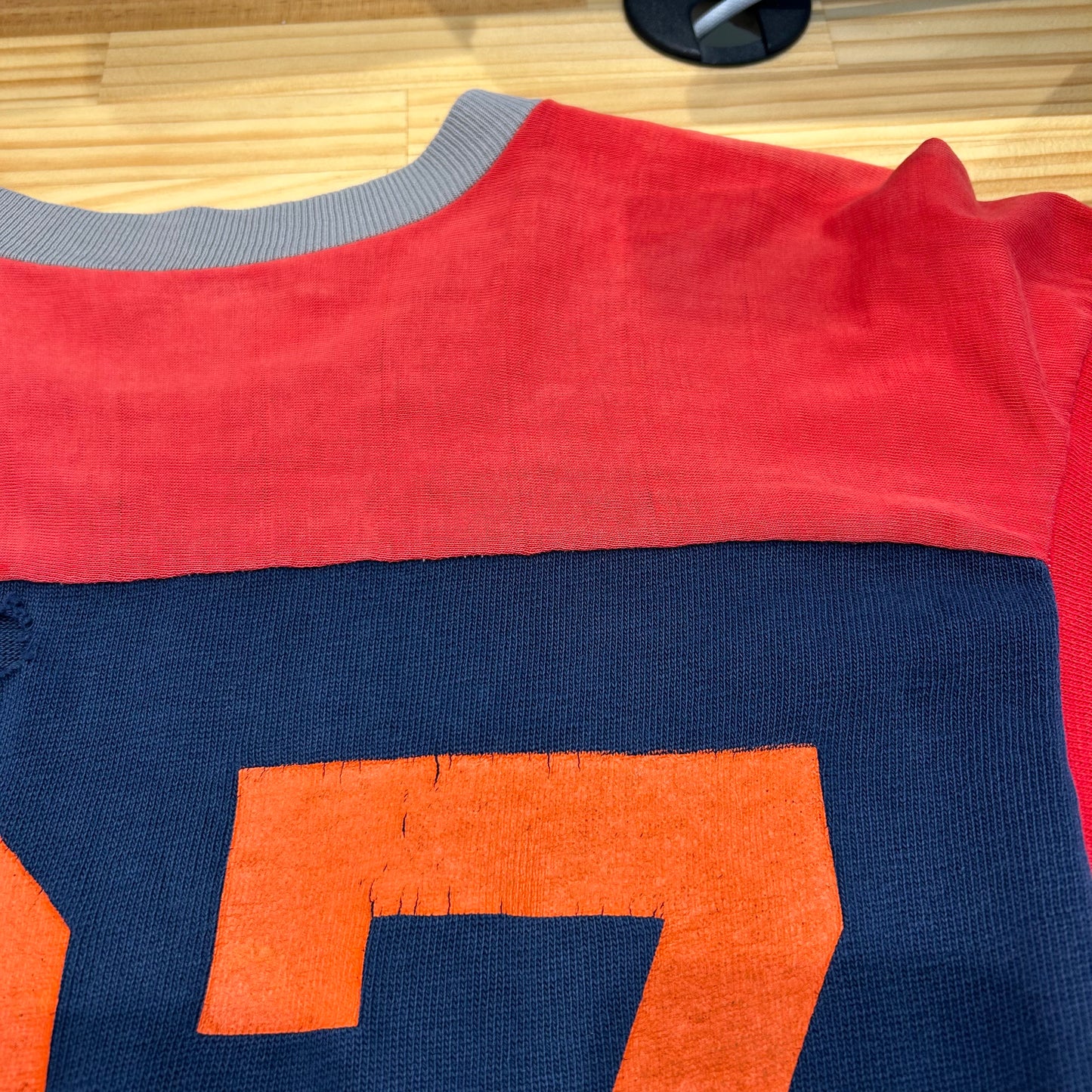 70's champion football T-shirt "27" チャンピオン フットボール Tシャツ ネイビー レッド (L)/A3444T-SO
