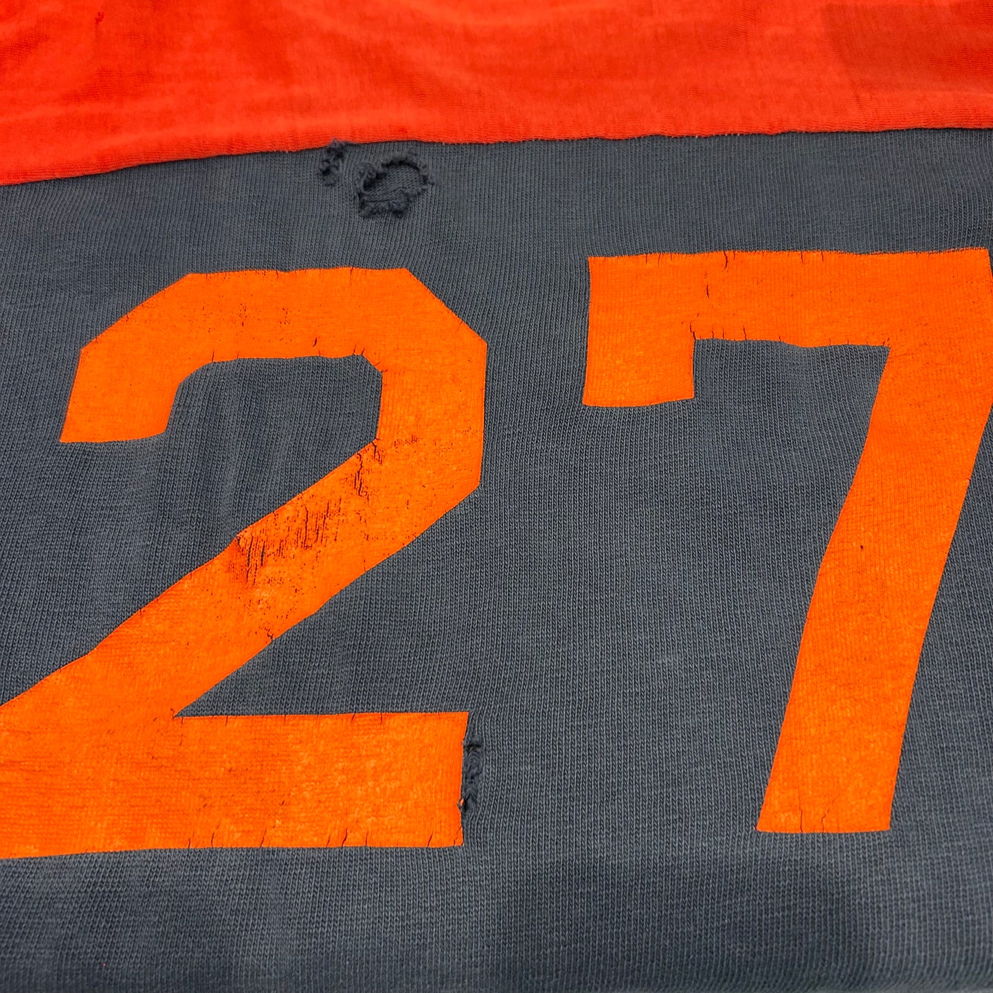 70's champion football T-shirt "27" チャンピオン フットボール Tシャツ ネイビー レッド (L)/A3444T-SO