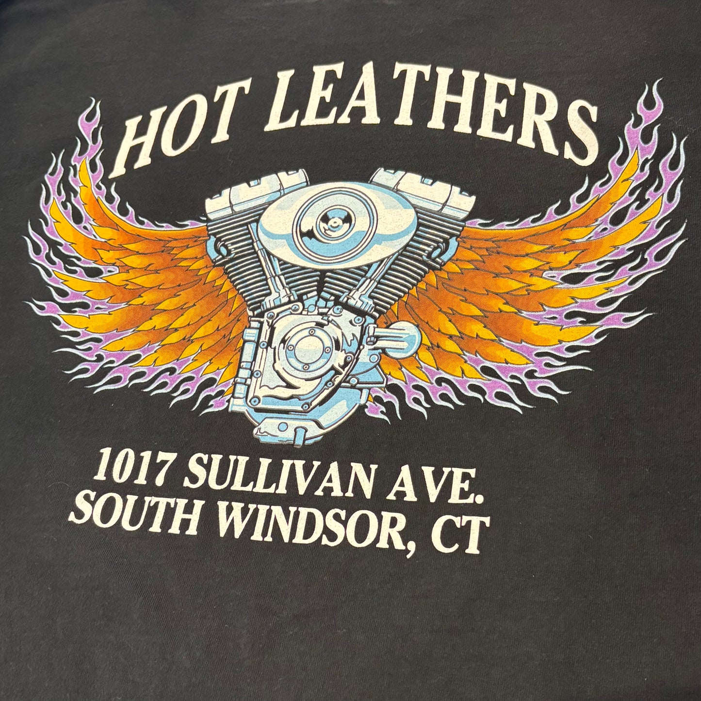 00's DELTA HOT LEATHERS 袖プリント ロンT 黒 (L) /A8808T-SO