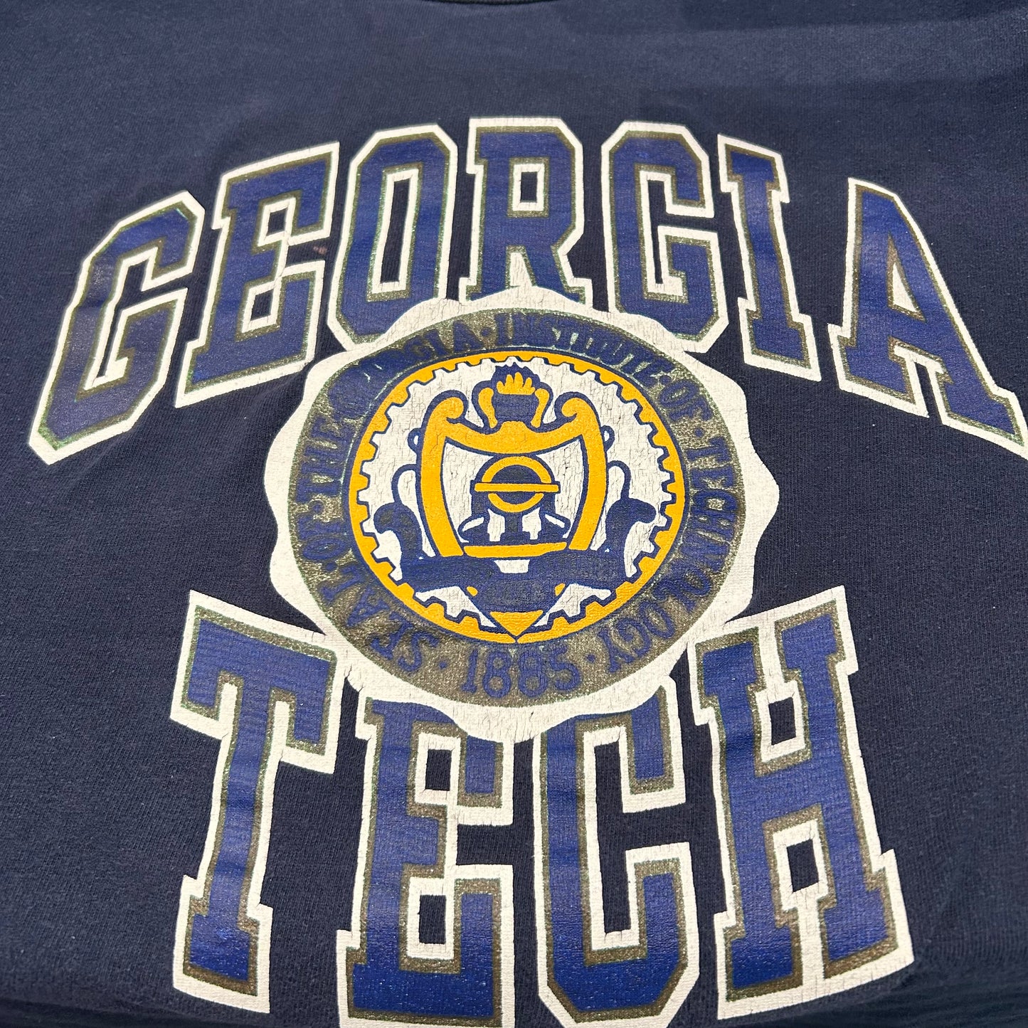 80's champion ”GEORGIA TECH" チャンピオン カレッジ Tシャツ ネイビー (XL)/A4110T-SO