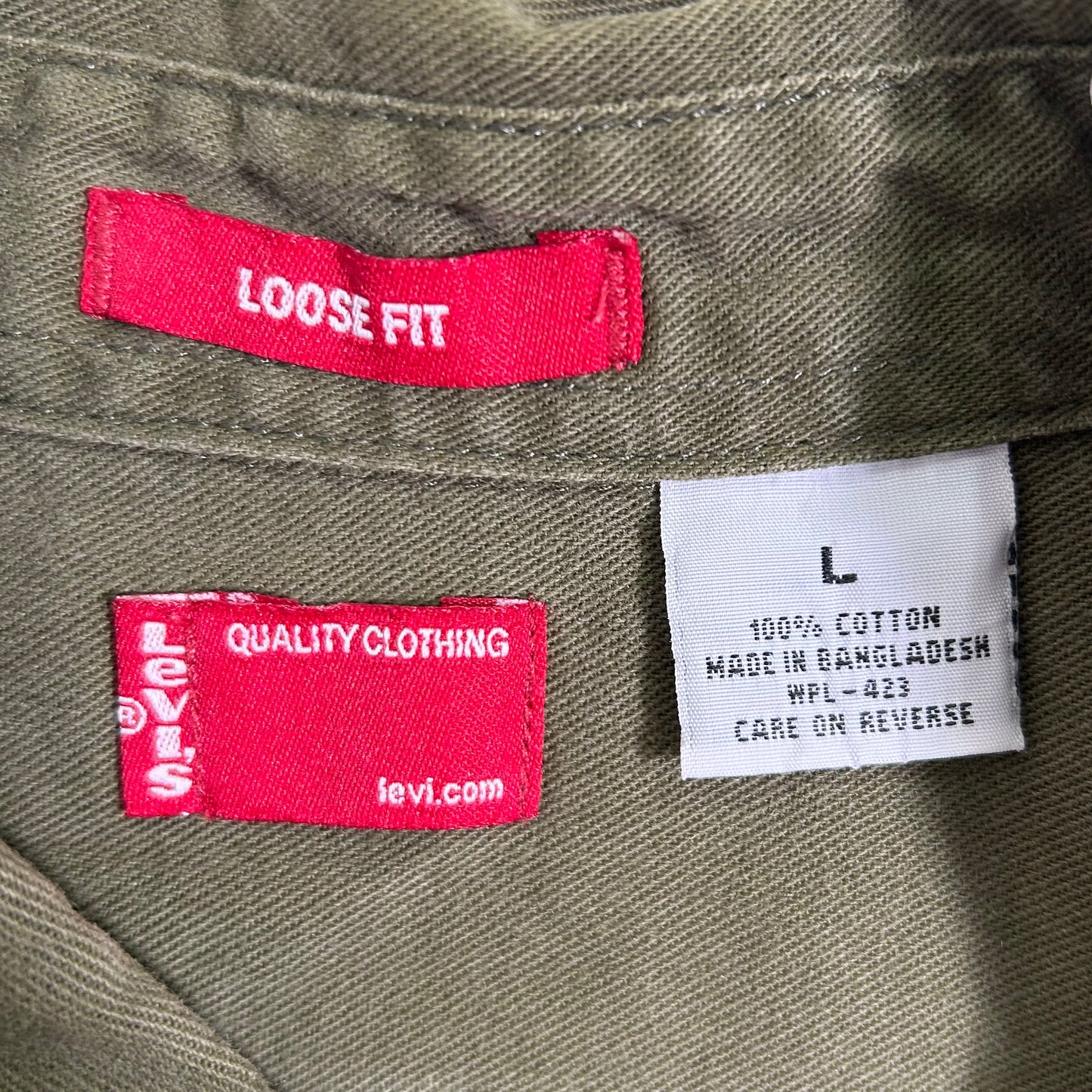 00's Levi’s RED TAB デニムシャツ カーキ(L)/A3523SH-SO