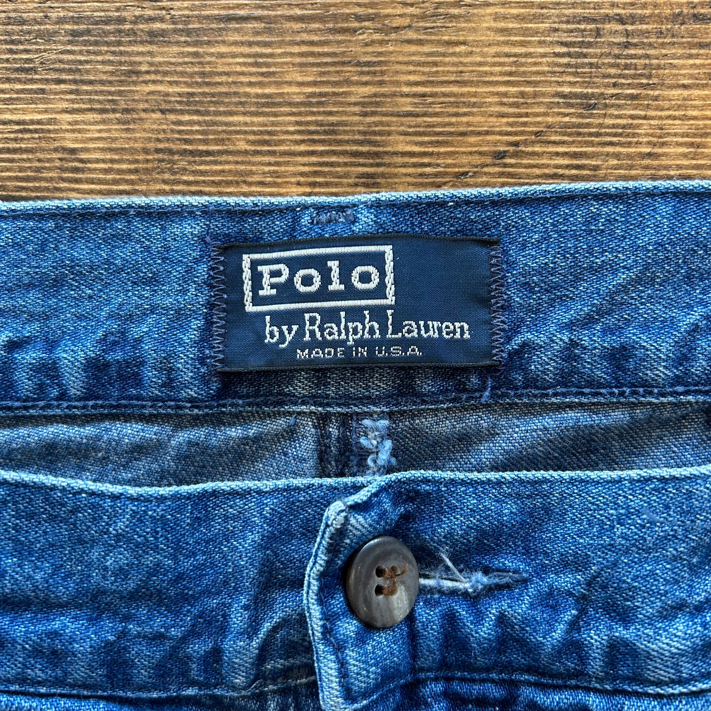 90's Polo Ralph Lauren "POLO DENIM" 2タックデニムスラックス USA製 (32×34)/A5334P-SO