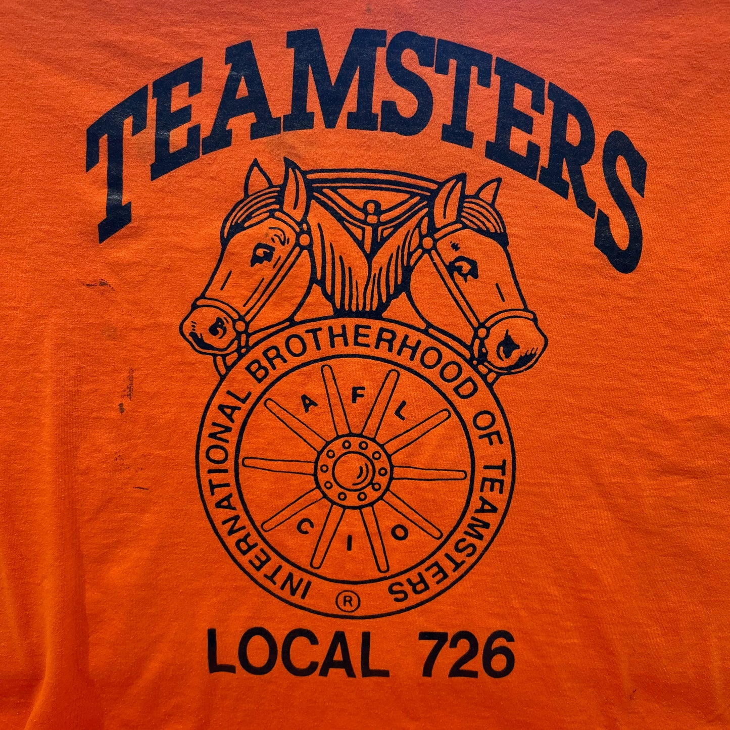 90's TEAMSTERS ロゴTシャツ 労働組合 オレンジ(L)/A7002T-SO