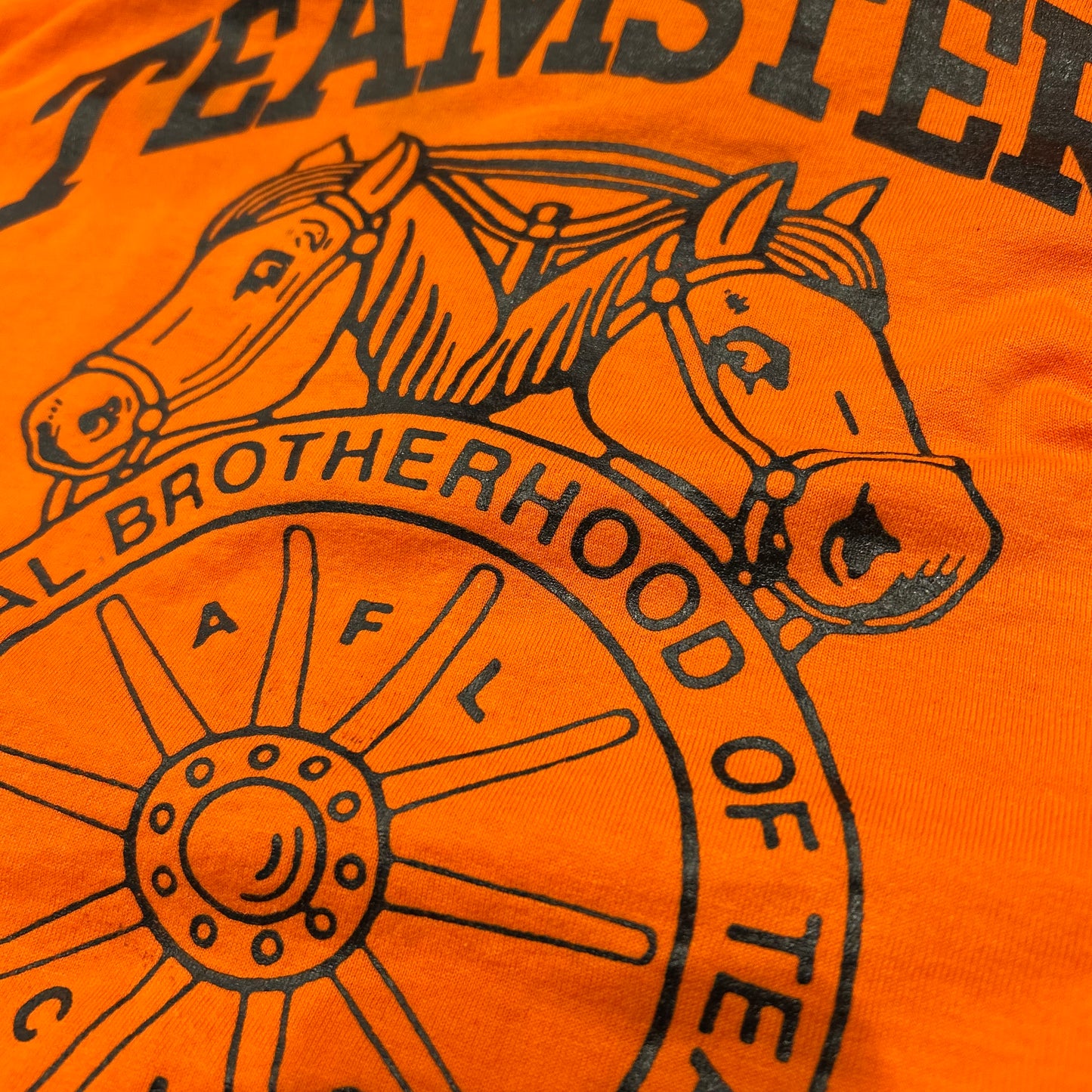 90's TEAMSTERS ロゴTシャツ 労働組合 オレンジ(L)/A7002T-SO