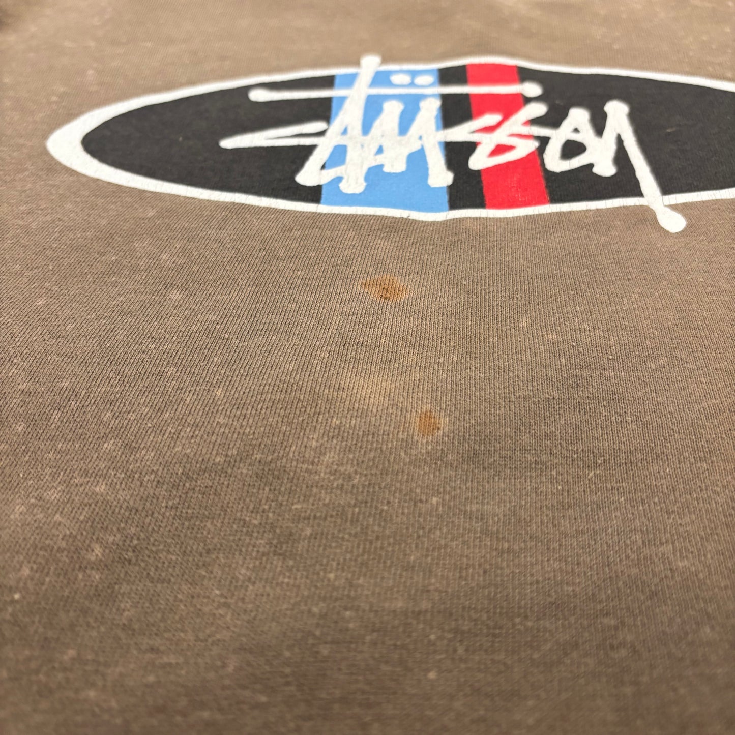 90's Stussy ステューシーロゴプリント スウェット オリーブ (M) /C0306S-SO