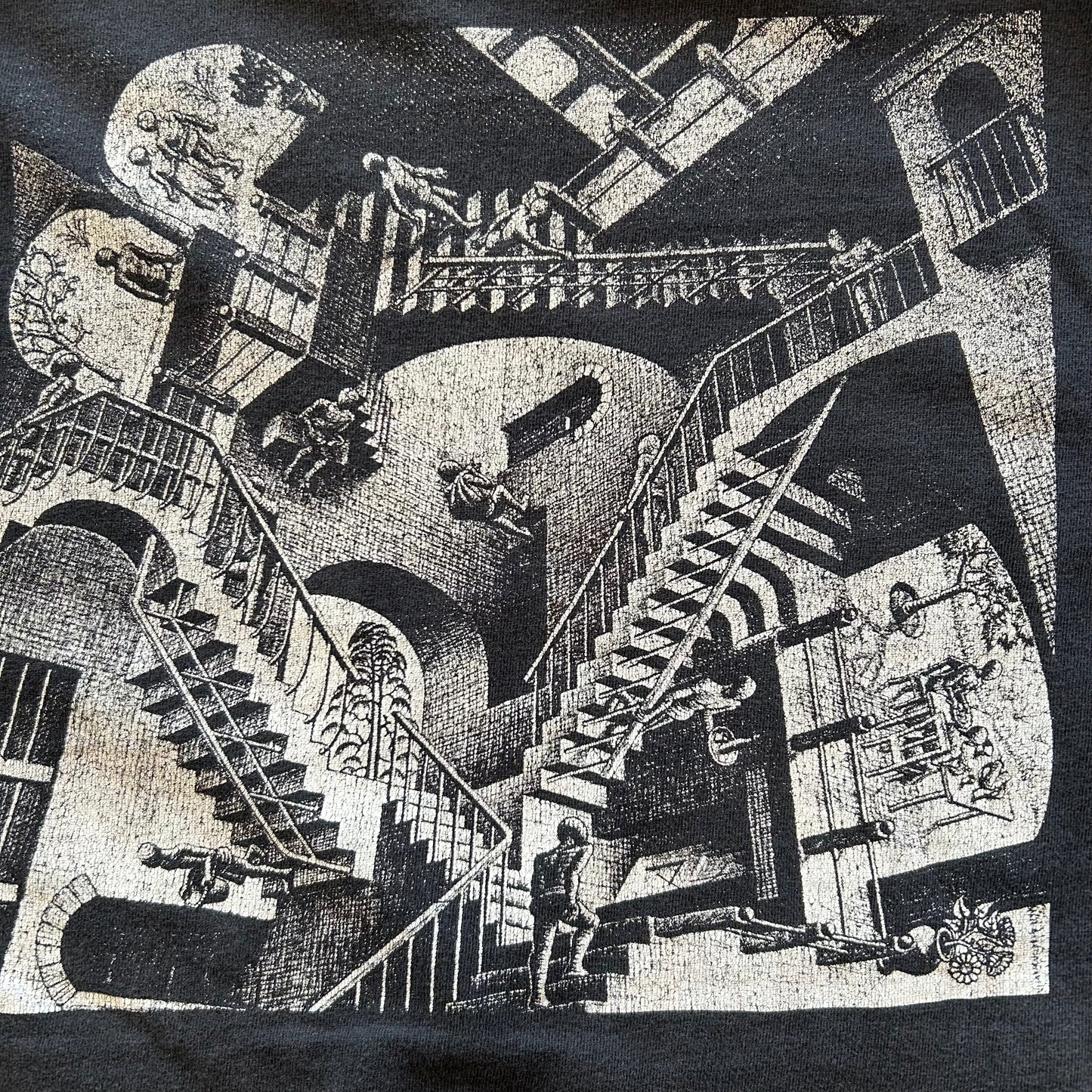 00's SUPREME×M.C.ESCHER エッシャー アートTシャツ マルチプリント 黒(XL)/A7243T-0SO