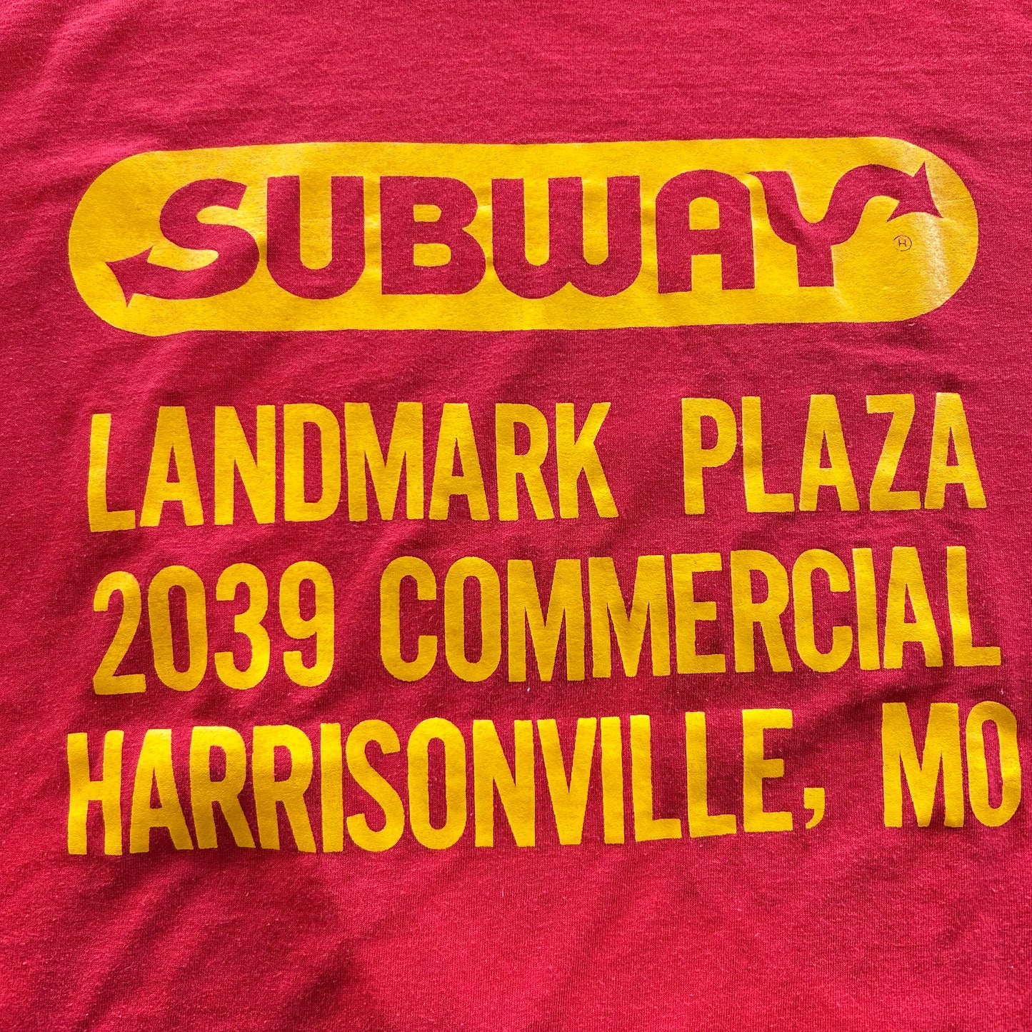 90's SUBWAY サブウェイ ナンバリング 企業Tシャツ サンドイッチ 赤/A7244T-SO