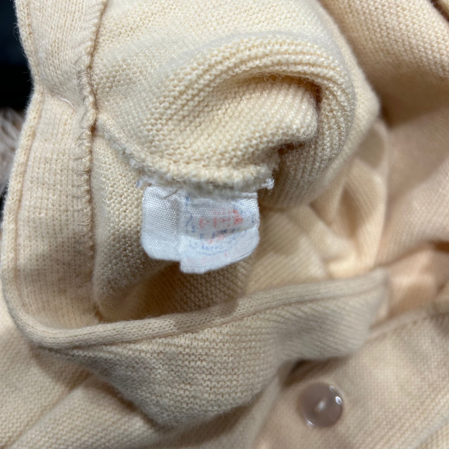 80's J.C.PENNEY アクリルカーディガン クリーム(M)/B0374C-SO