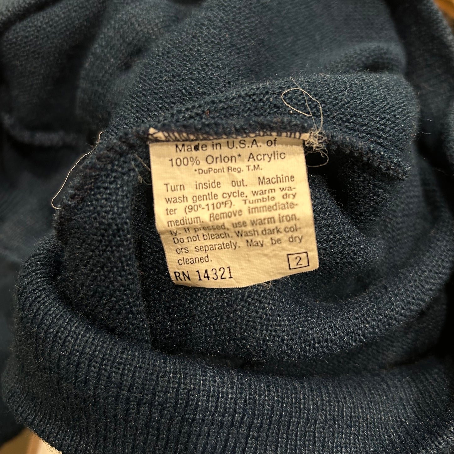 80's Christian Dior アクリルカーディガン 紺(M)/B0336C-SO