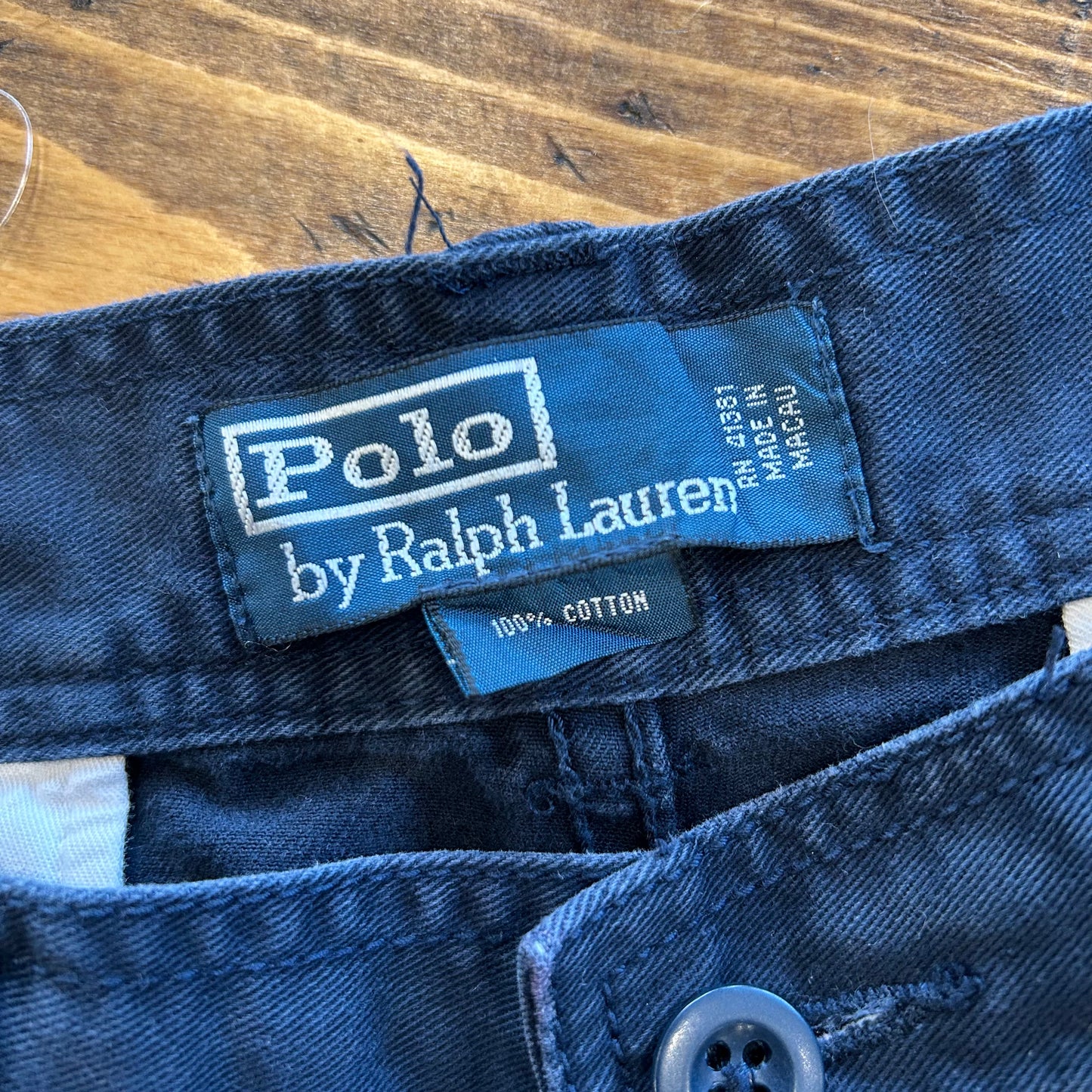 90's Polo Ralph Lauren ”POLO 67 CHINO"ラルフ ミリタリーカーゴショーツ ハーフバンツ ネイビー(W34)/B2303P-SO