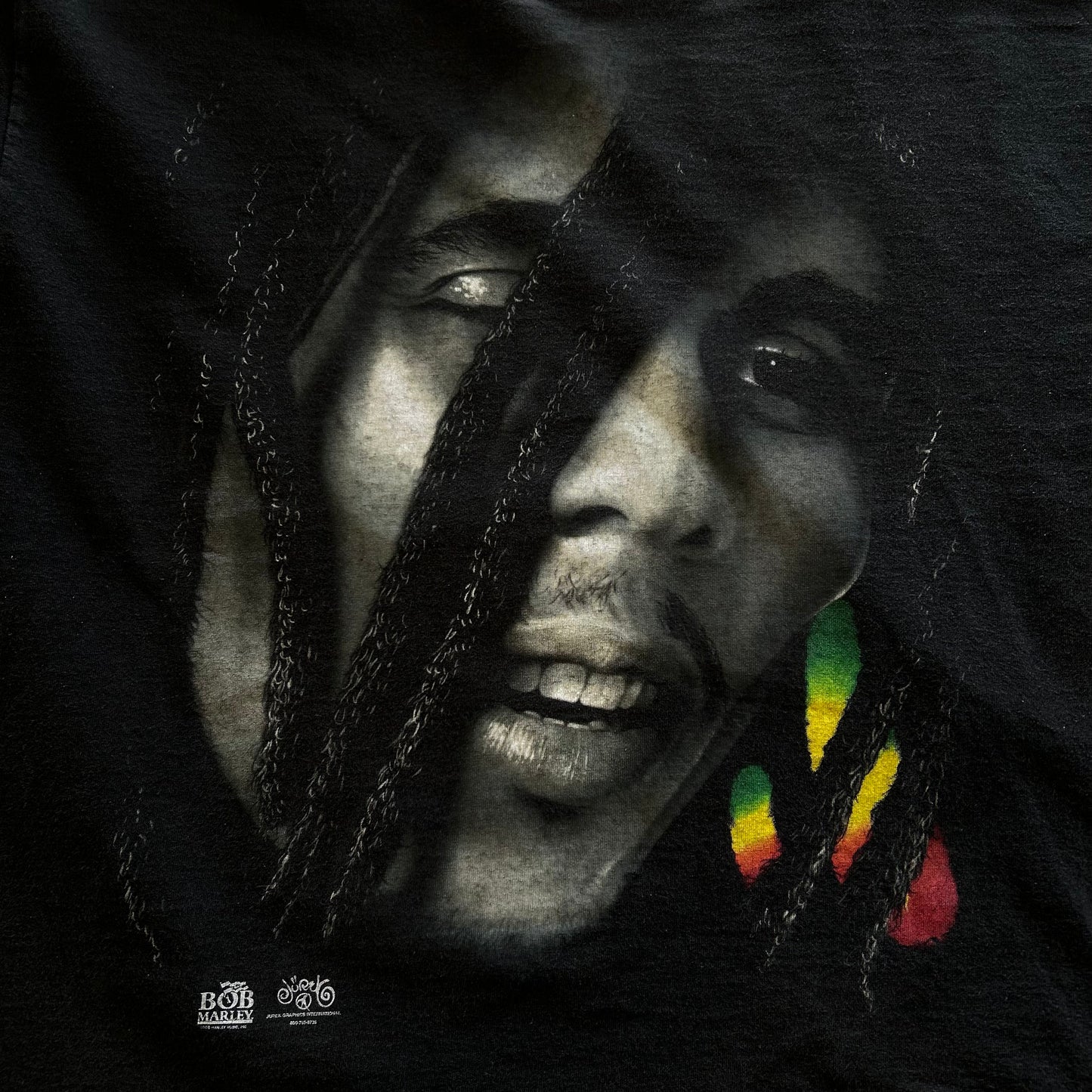 00's BOB MARLEY ボブ・マーリー フェイスプリントTシャツ レゲエ 黒 Lee(XL)/A4508T-SO