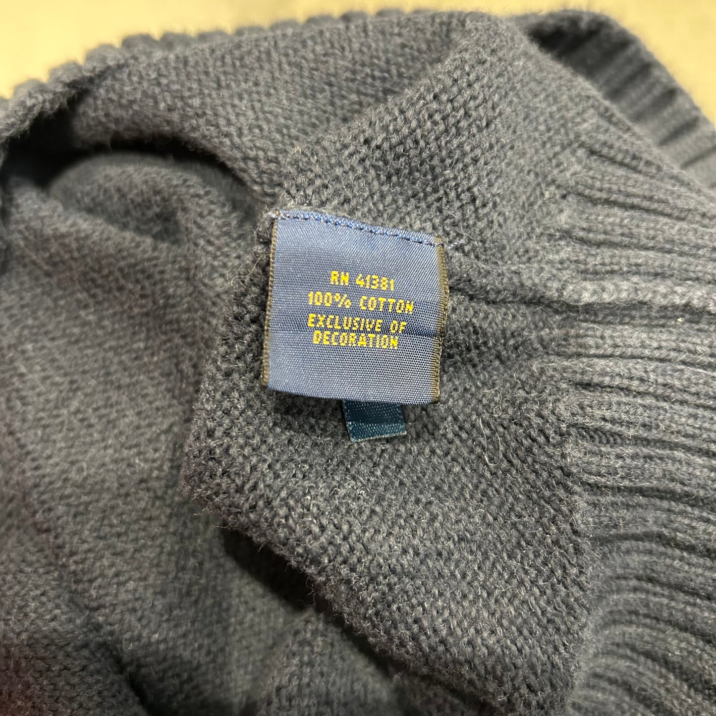 00's Polo Ralph Lauren ラルフローレン クォータージップコットンニット(L)/B0407K-SO