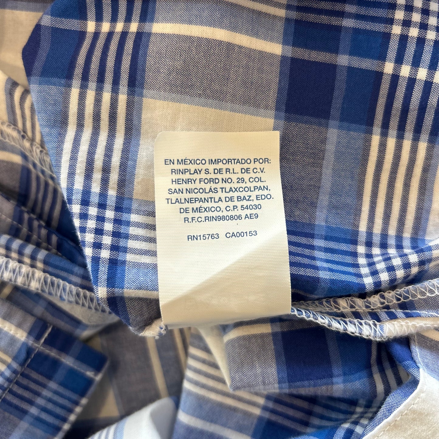 00's Polo Ralph Lauren ラルフローレン オープンカラーチェックシャツ 青白(L)/A3747SH-SO