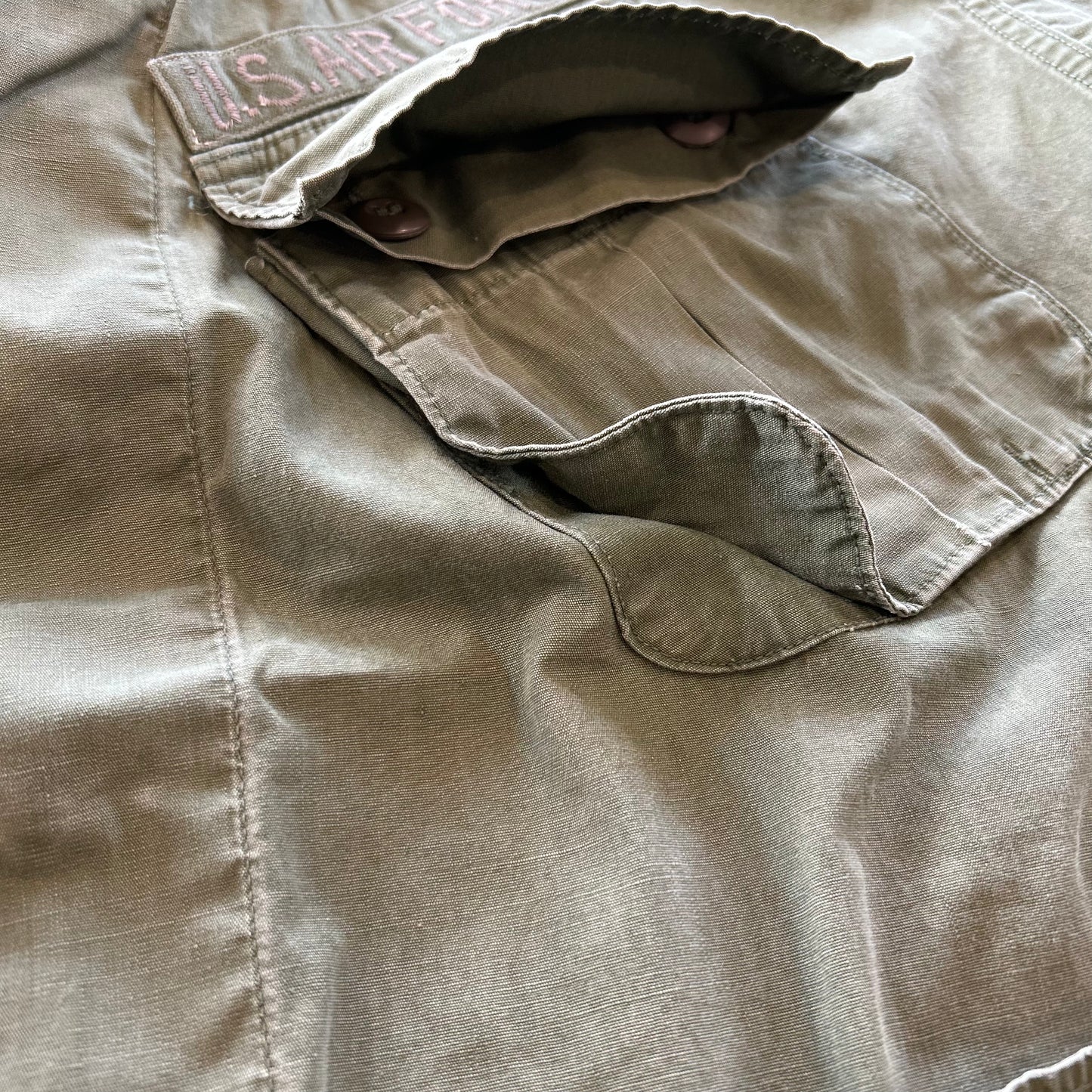 60's USAF S/Sジャングルファティーグジャケット 半袖シャツ ミリタリー (L-R)/A5907SH-SO
