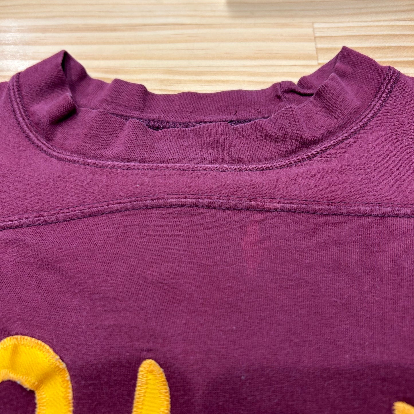 70's Russell football T-shirt "Pikes" フットボール Tシャツ えんじ (L)/A4256T-SO