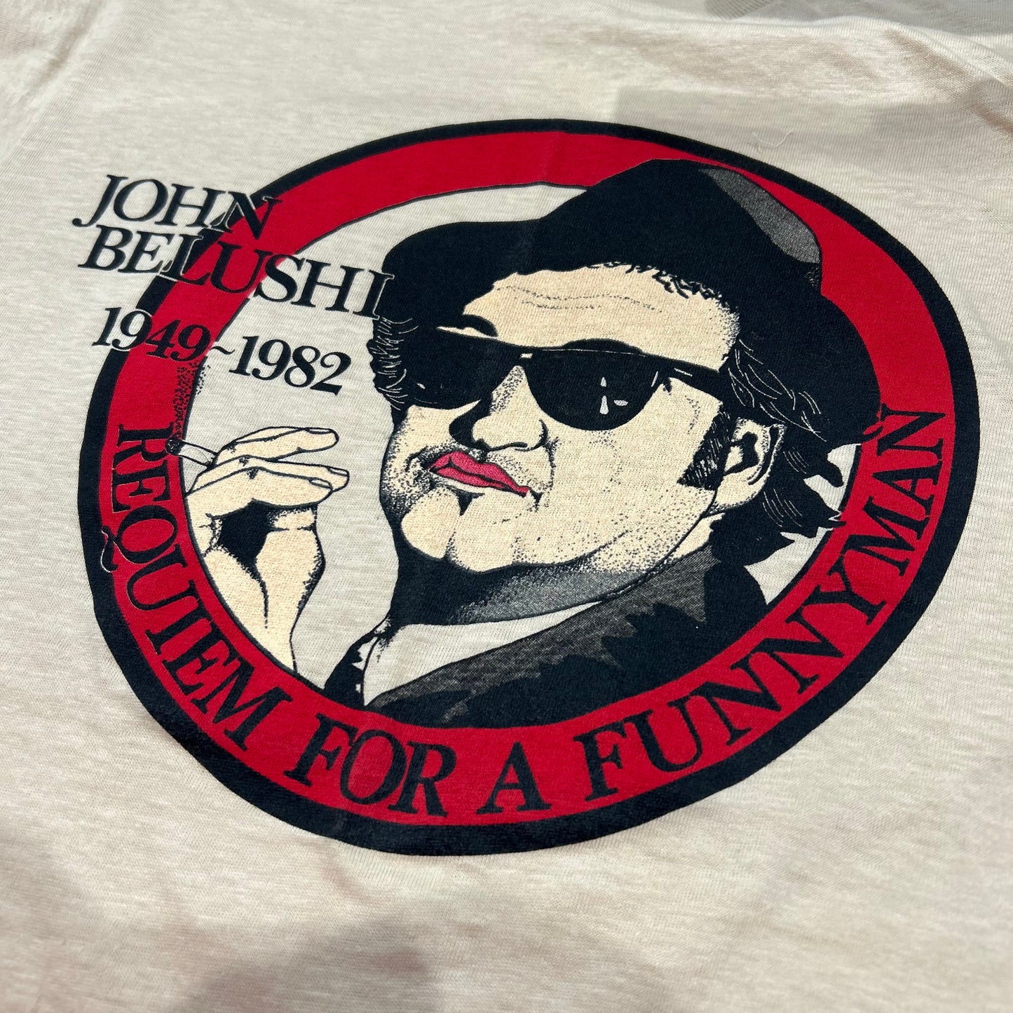 80's "JOHN BELUSHI" 1949 ~ 1982 T-shirt Tシャツ ベージュ (L)/A6834T-SO