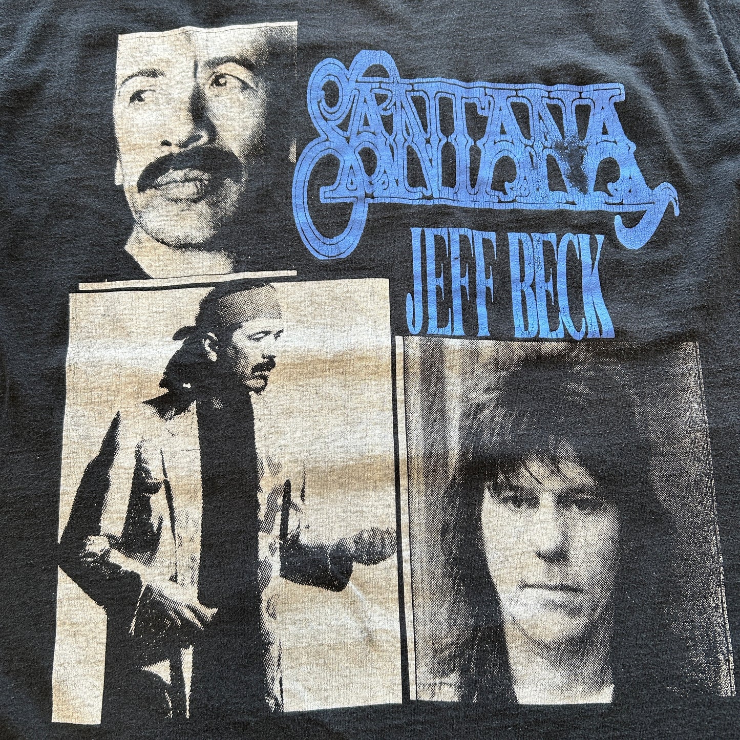 90's Santana&Jeff Beck サンタナ ジェフ・ベック ライブコンサート Tシャツ 黒/A6679Y-SO