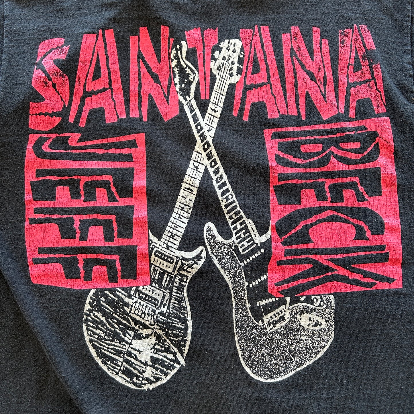 90's Santana&Jeff Beck サンタナ ジェフ・ベック ライブコンサート Tシャツ 黒/A6679Y-SO