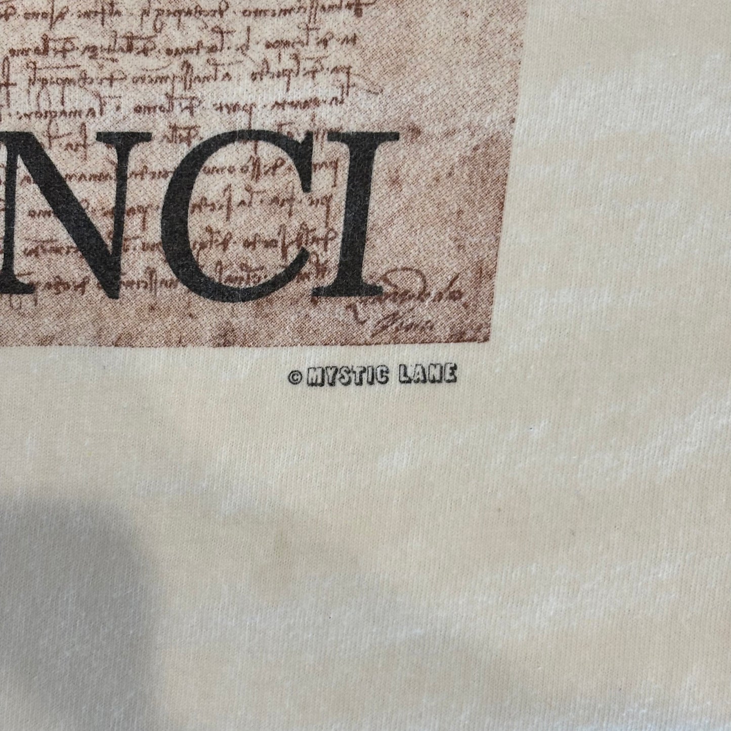 90's Fruit Of The Loom Leonardo Da Vinci ウィトルウィウス的人体図 芸術家 Tシャツ 白 (L)/B2169T-SO