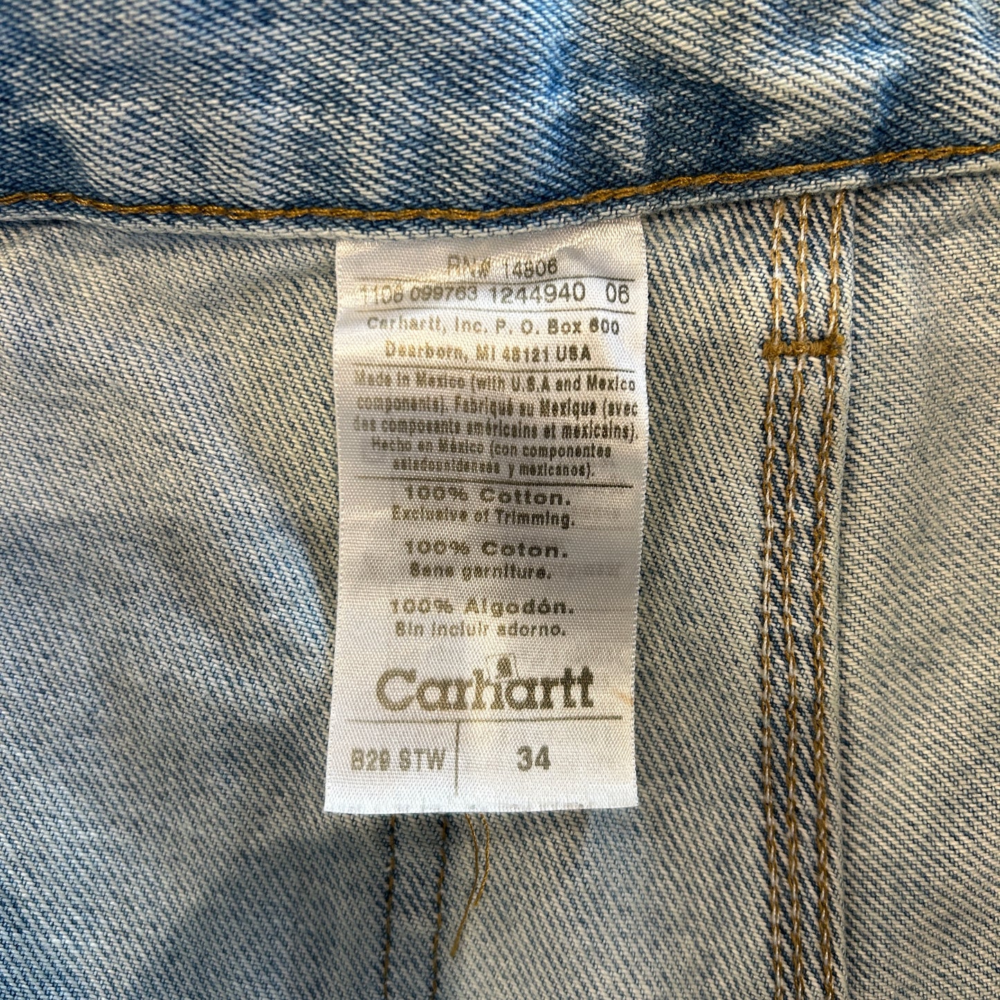 00's Carhartt カーハート デニムショーツ ハーフパンツ B29 STW(W34)/A7279P-SO