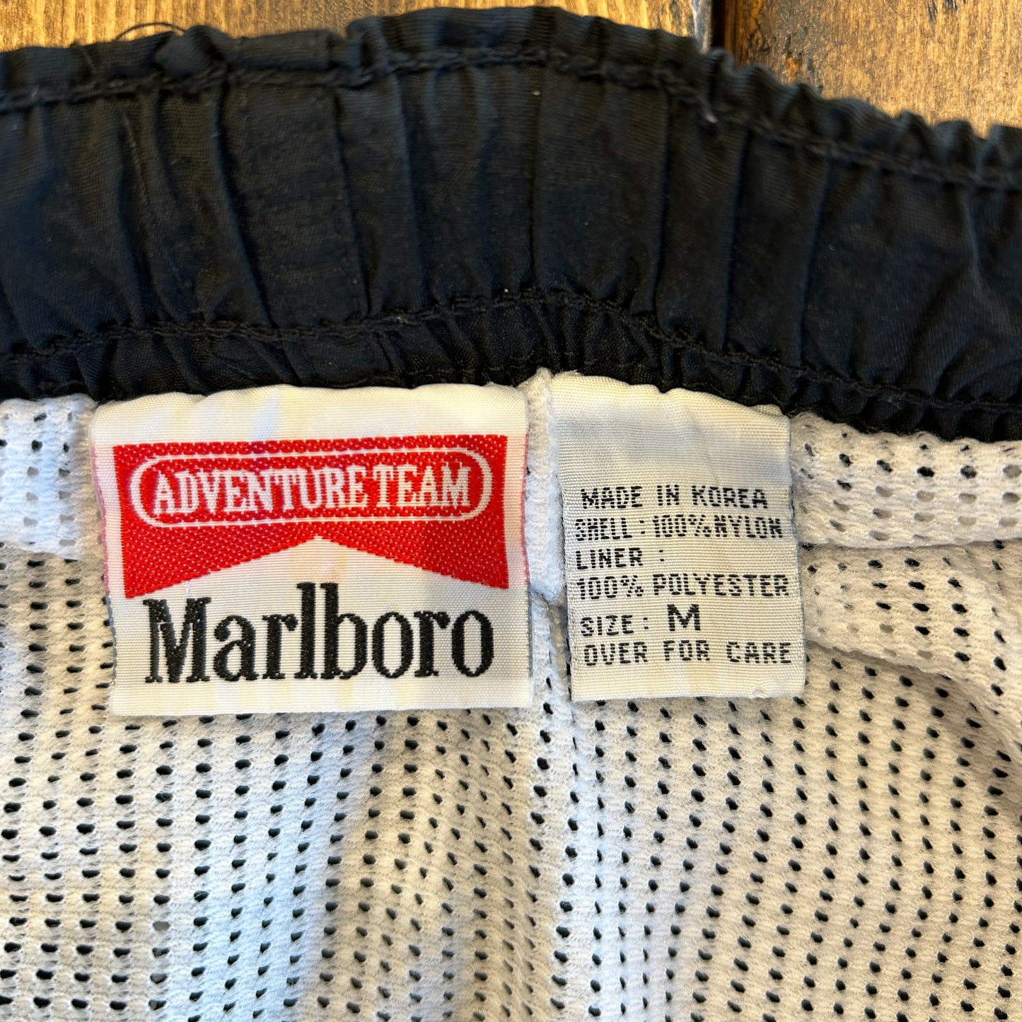 90's Marlboro マルボロ ナイロンスイムショーツ 黒(M)/B2513P-SO