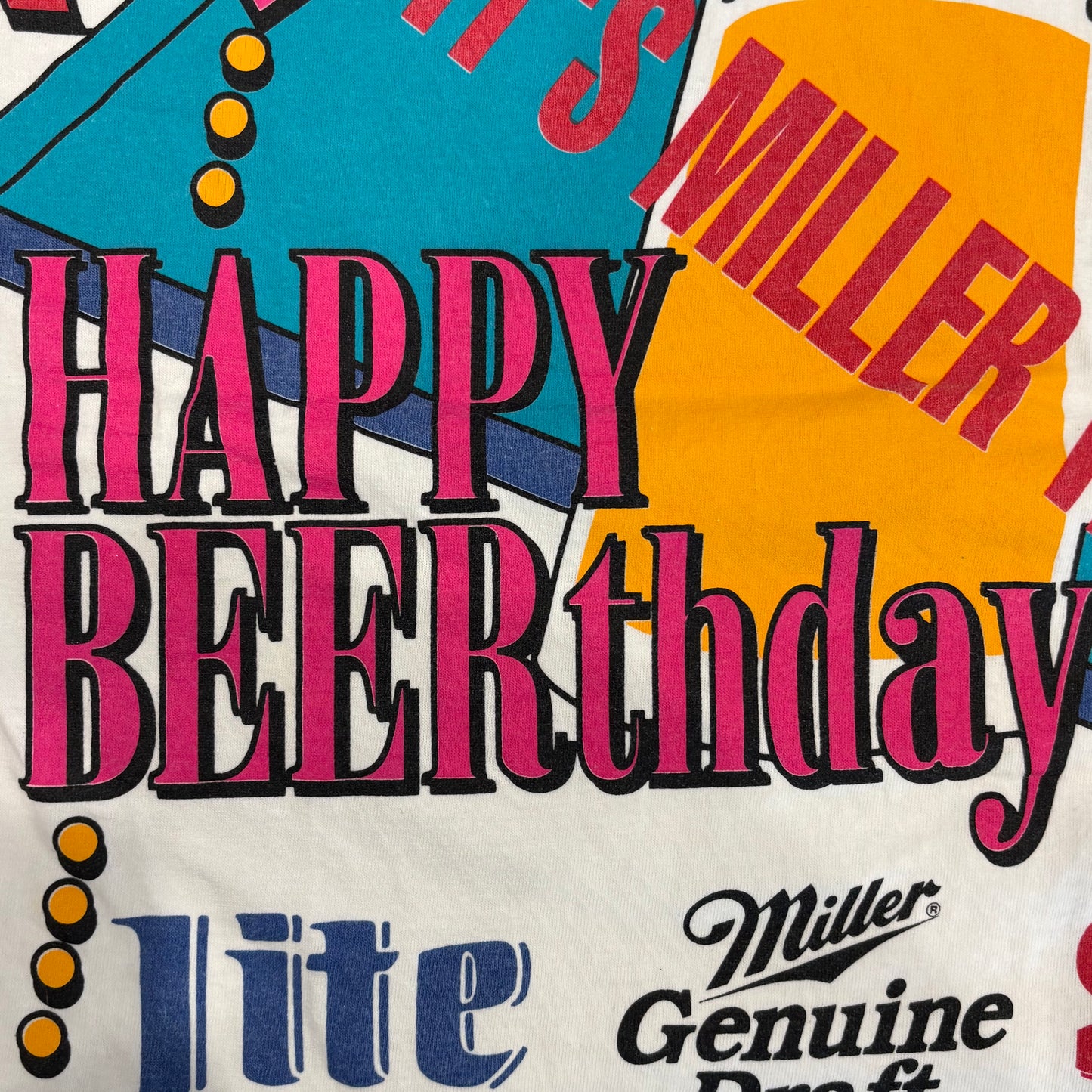 90's HOLOUBEX Miller "IT'S MILLER TIME" お酒 Tシャツ 白 (XL)/B2577T-SO