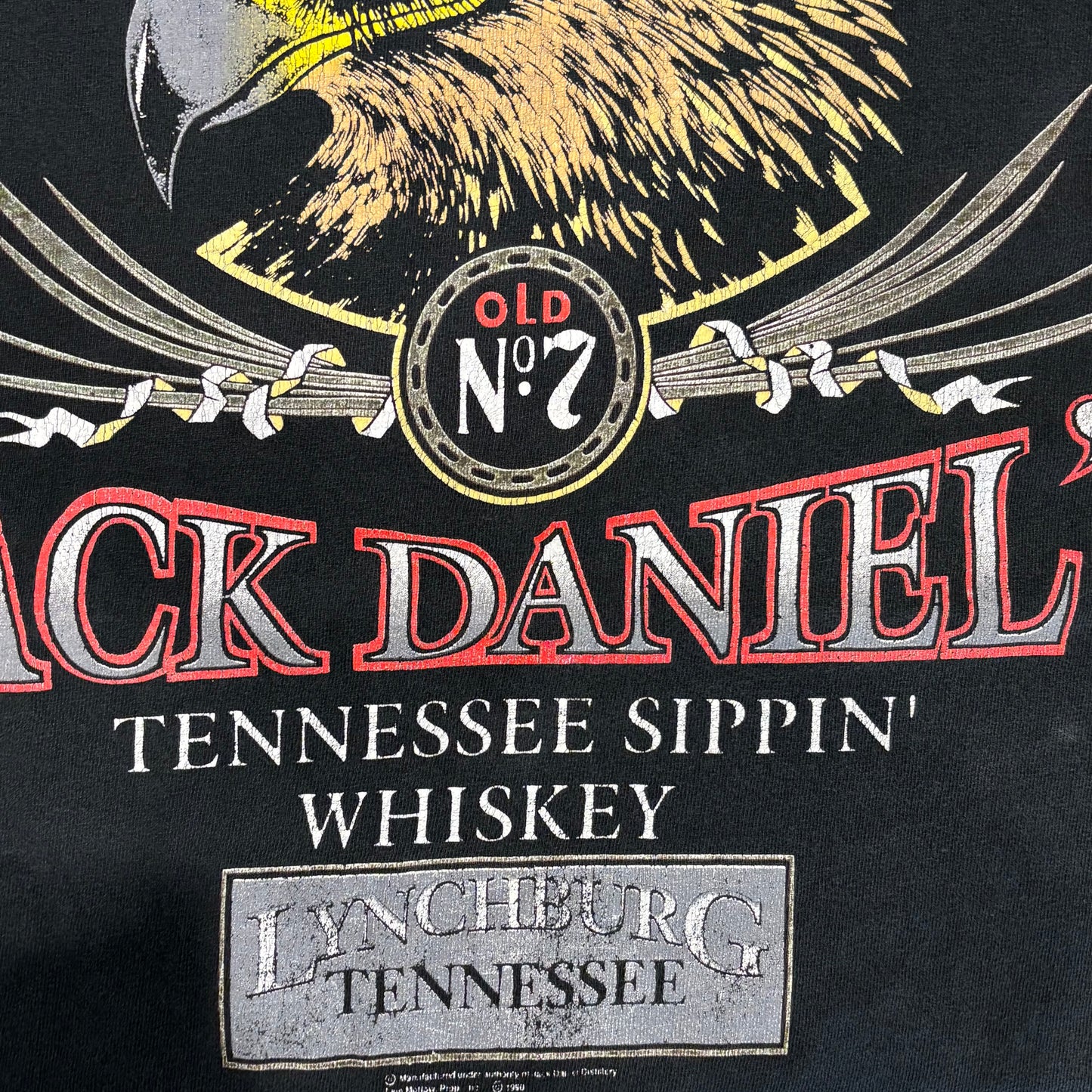 90's Villege Mews JACK DANIEL'S ジャック ダニエル イーグル プリントTシャツ 黒 (L)/B2662T-SO