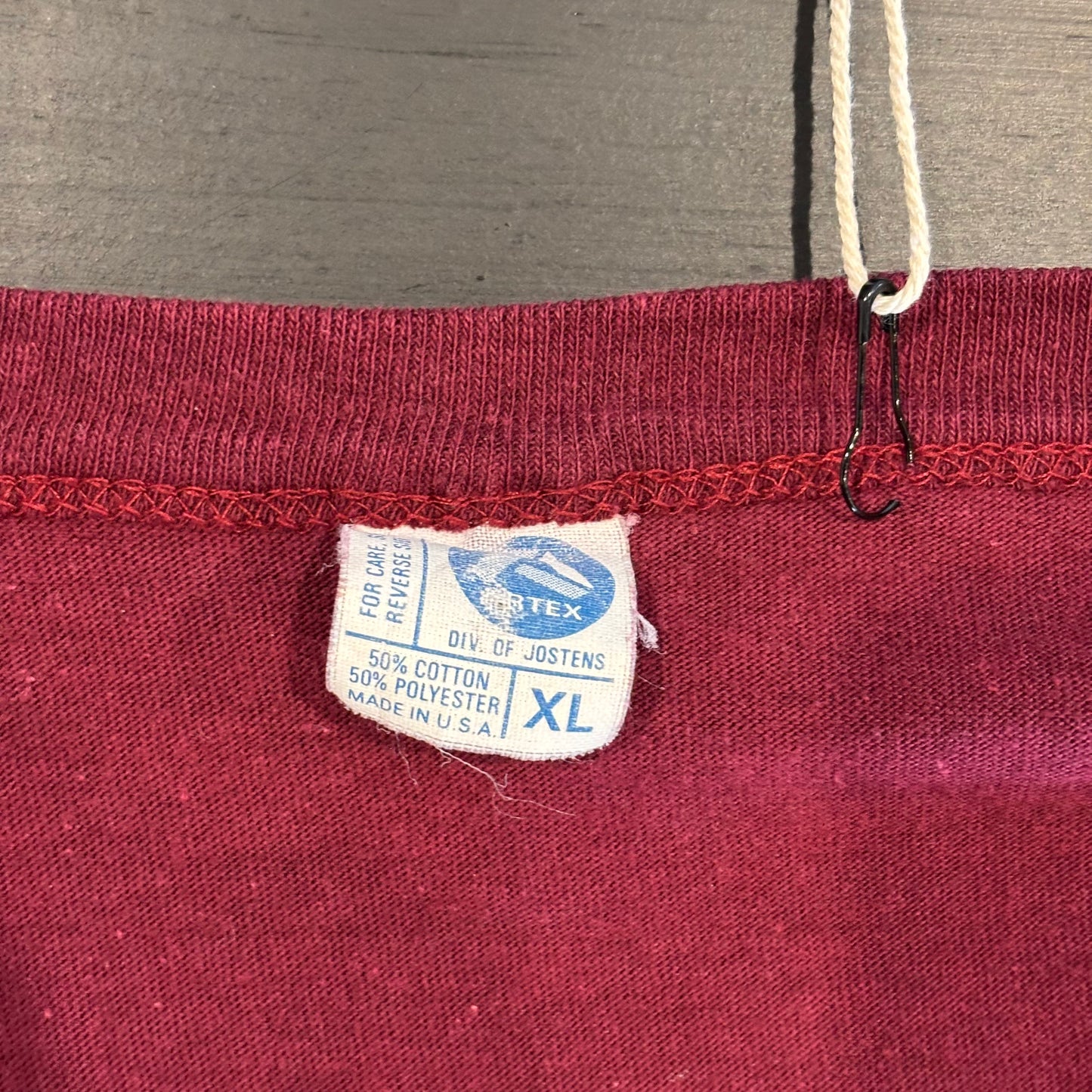 80's ARTEX FSU ミッキーマウス フットボールTシャツ ワインレッド (XL)/A7208T-SO