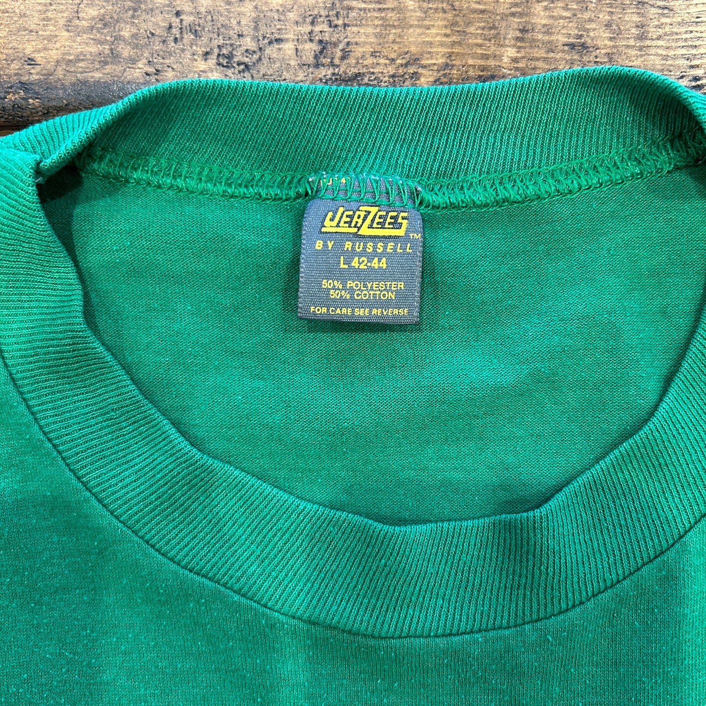 80's Jerzees ”FROSH”フロッキープリントナンバリングTシャツ 緑(L)/A7066T-SO