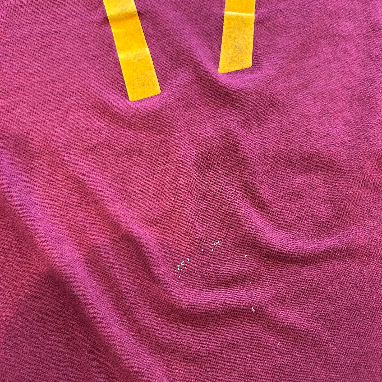 80's GULF COAST Sportswear "17"フロッキープリント ナンバリングTシャツ バーガンディー (XL)/A6887T-SO