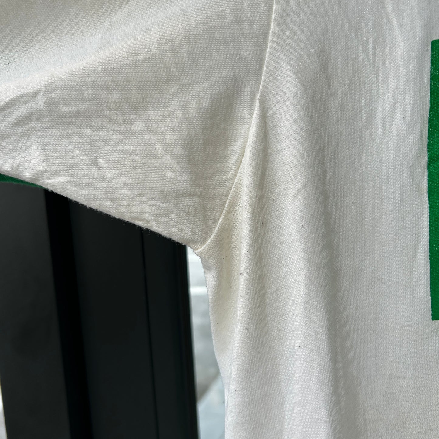 80's Screenstars FBI リンガーTシャツ 白緑(L)/B2744T-SO
