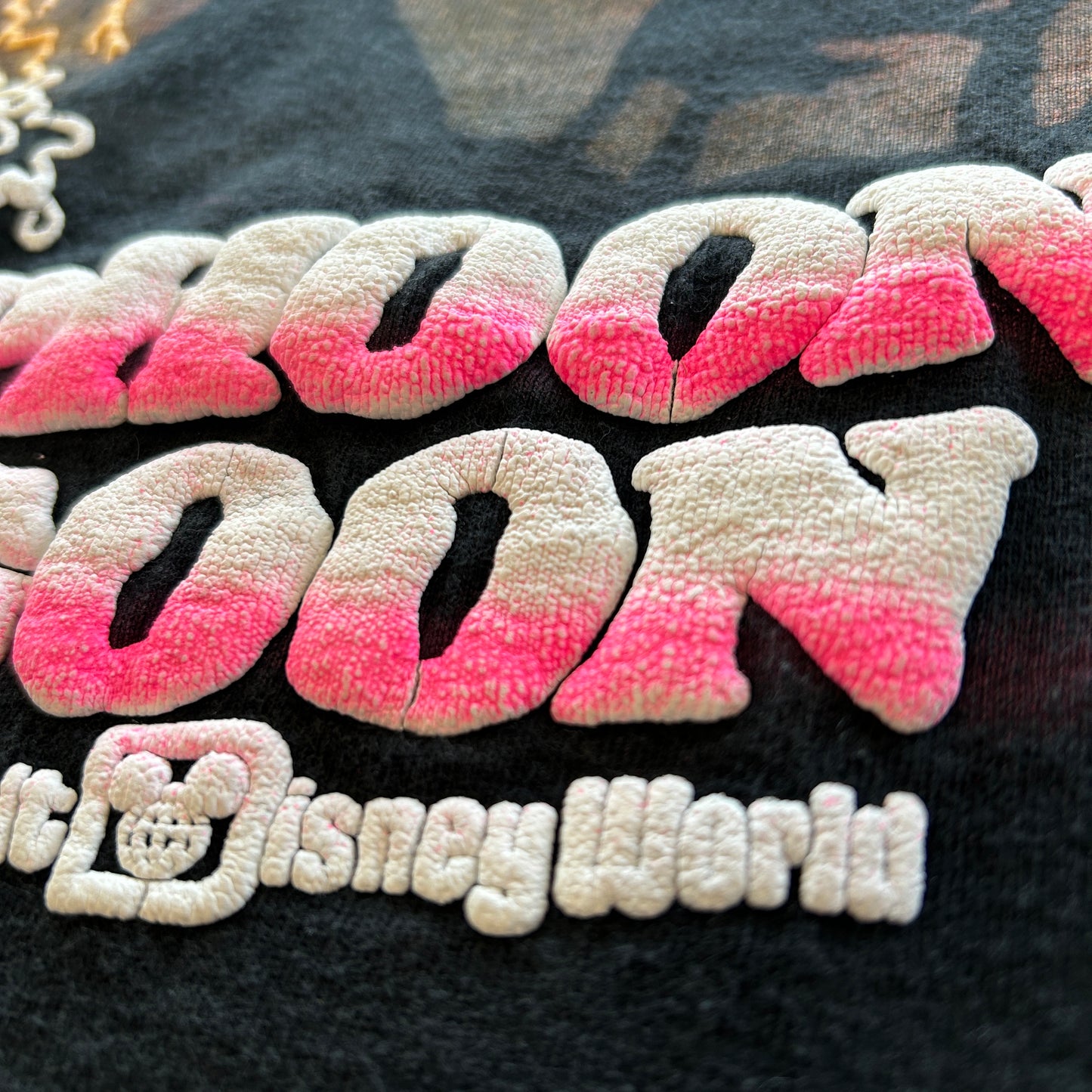 90's Disney Fashions "タイフーンラグーン"オールオーバープリント tシャツ 黒(L)/A7283T-SO