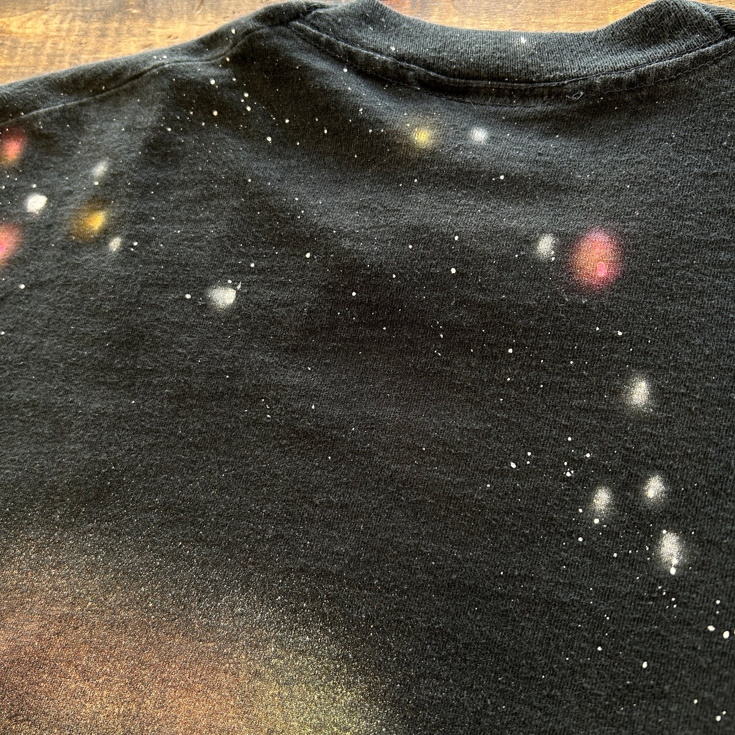90's Disney Fashions "タイフーンラグーン"オールオーバープリント tシャツ 黒(L)/A7283T-SO