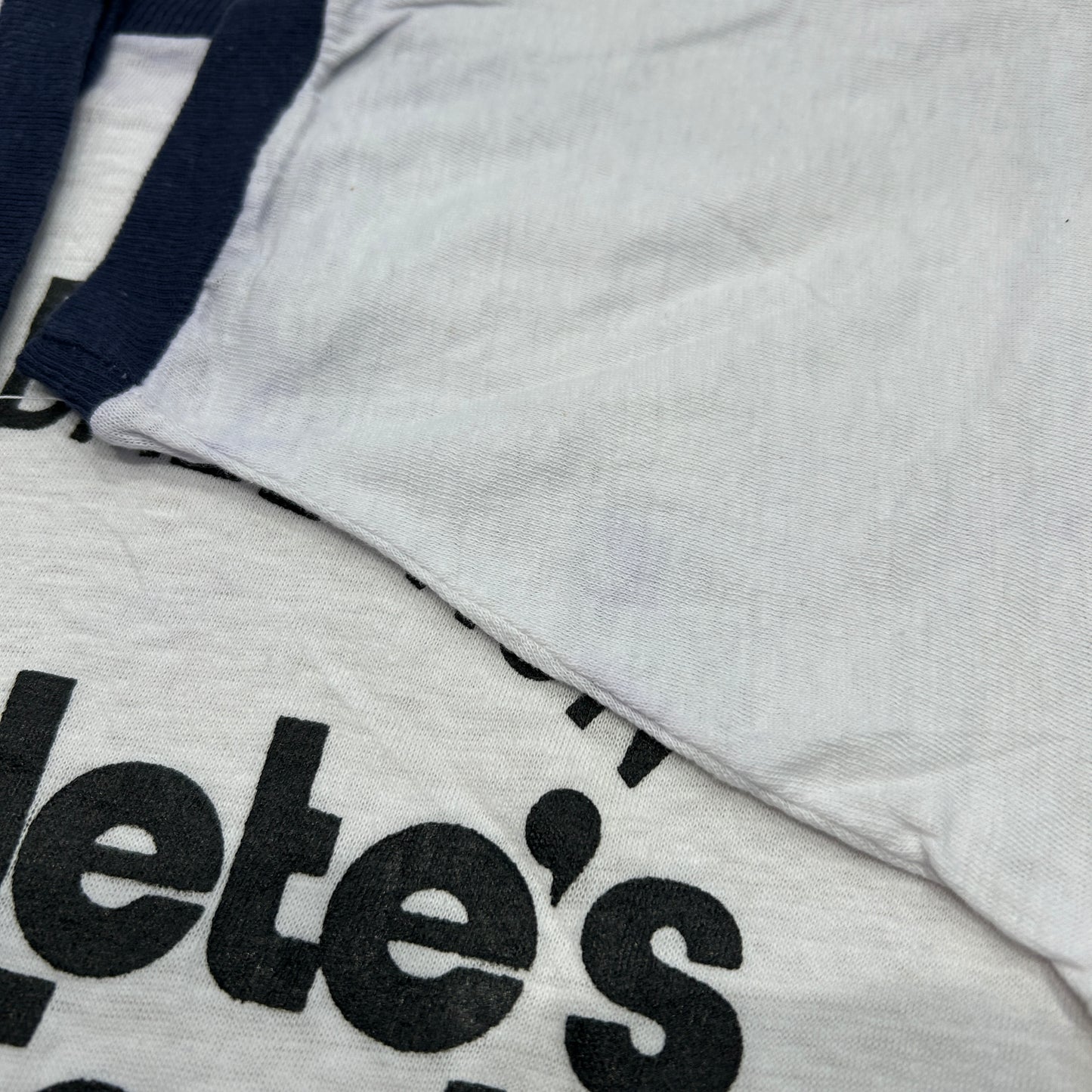 80's SAWDUST DAZE RUN "The Athletic Foot" 1979 リンガー Tシャツ (M)/A7285T-SO