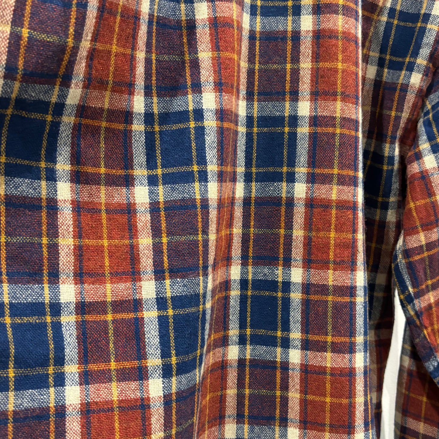 70's JCPenney モンゴメリーワード ウール オープンカラーチェックシャツ 紺黄白橙 (M)/A5096S-SO