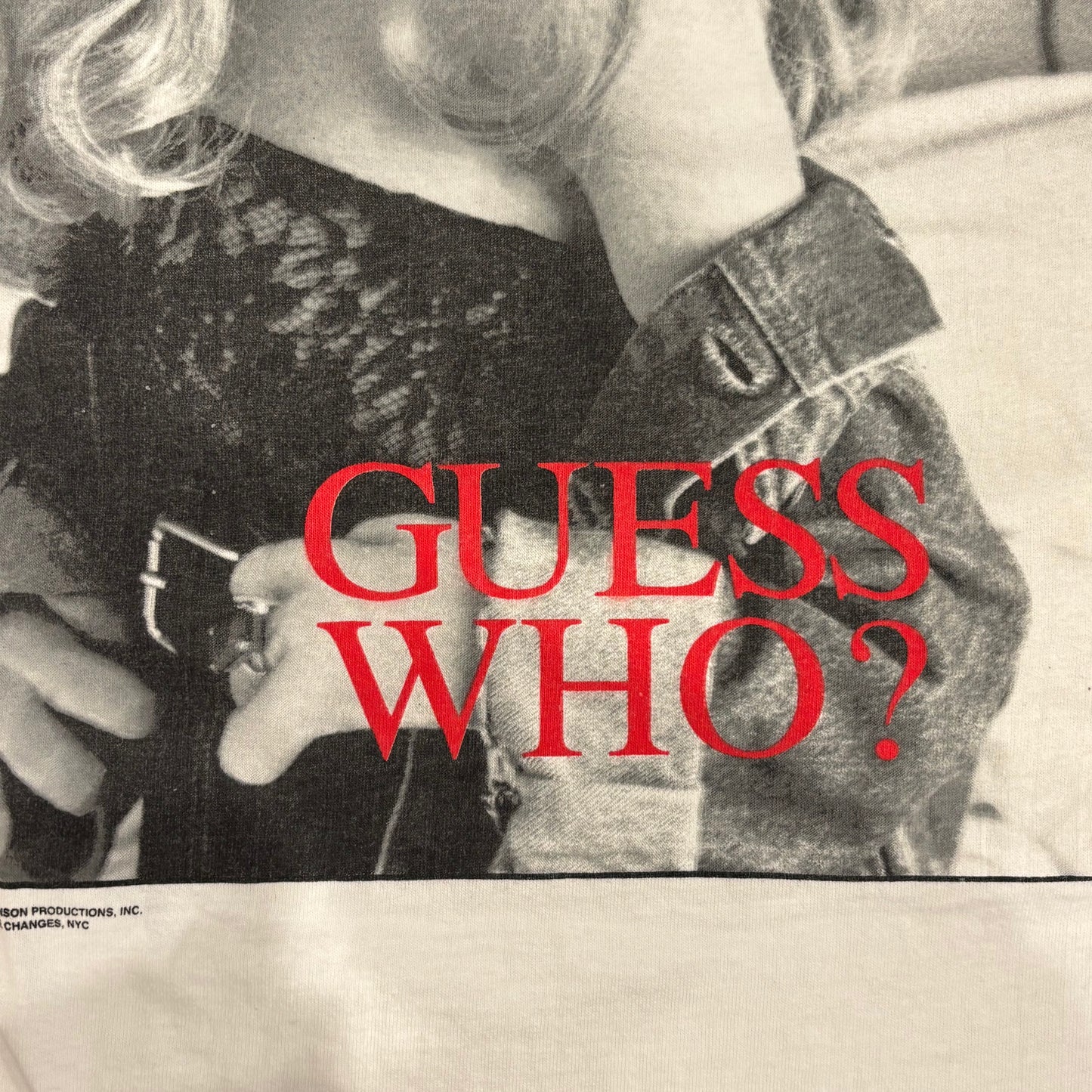 90's anvil GUESS WHO? マペット・ショー ミス・ピギー パロディー Tシャツ 白 (XL)/B2675T-SO