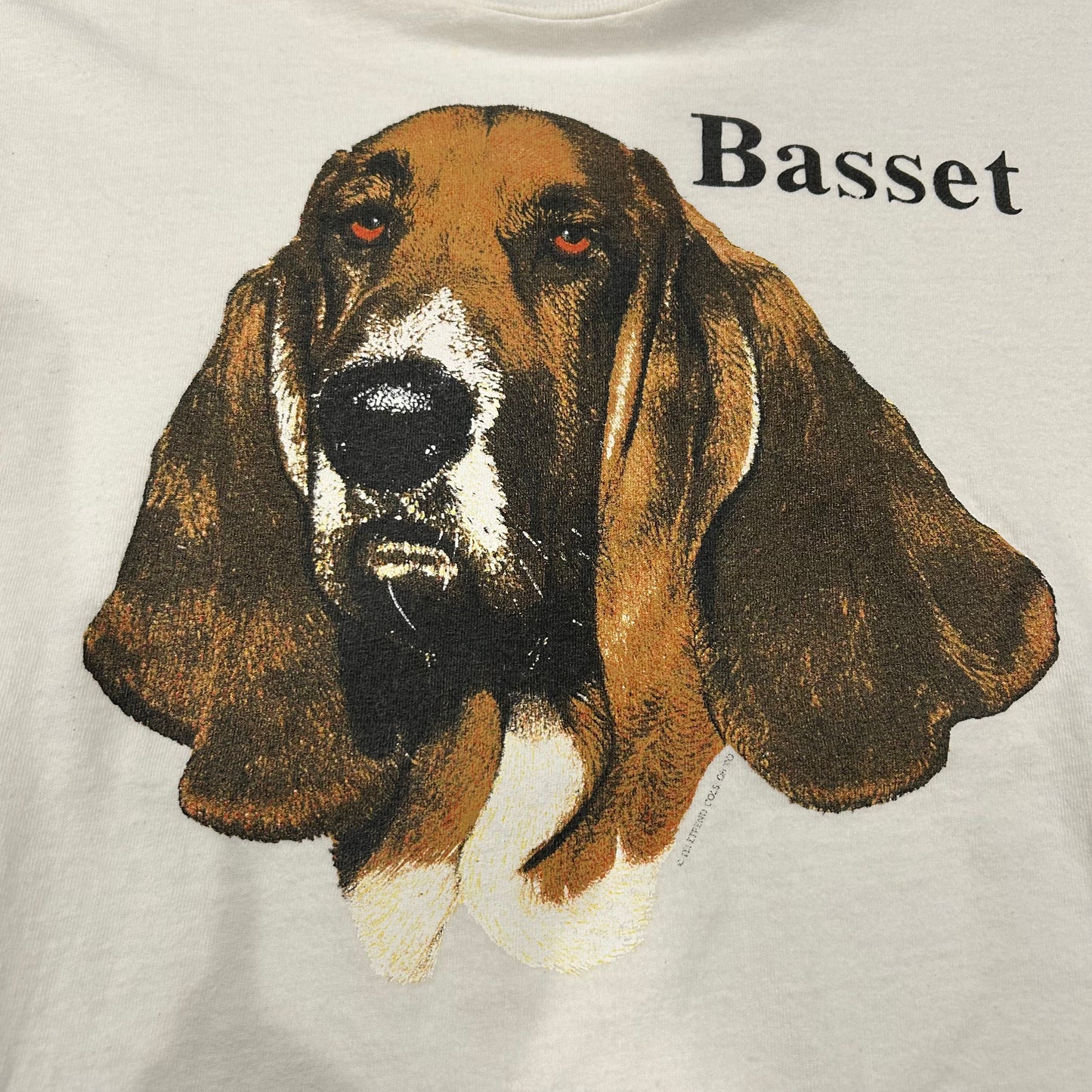 90's Lee Basset Hound 犬プリントTシャツ 白(M)/A4138T-SO