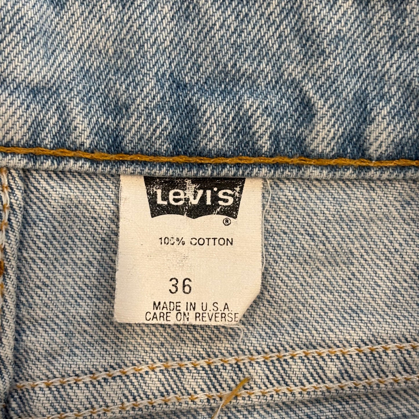 90's Levi's 550 USA製 リーバイス ショーツ ハーフパンツ オレンジタブ 薄青 (W36)/B2097P-SO