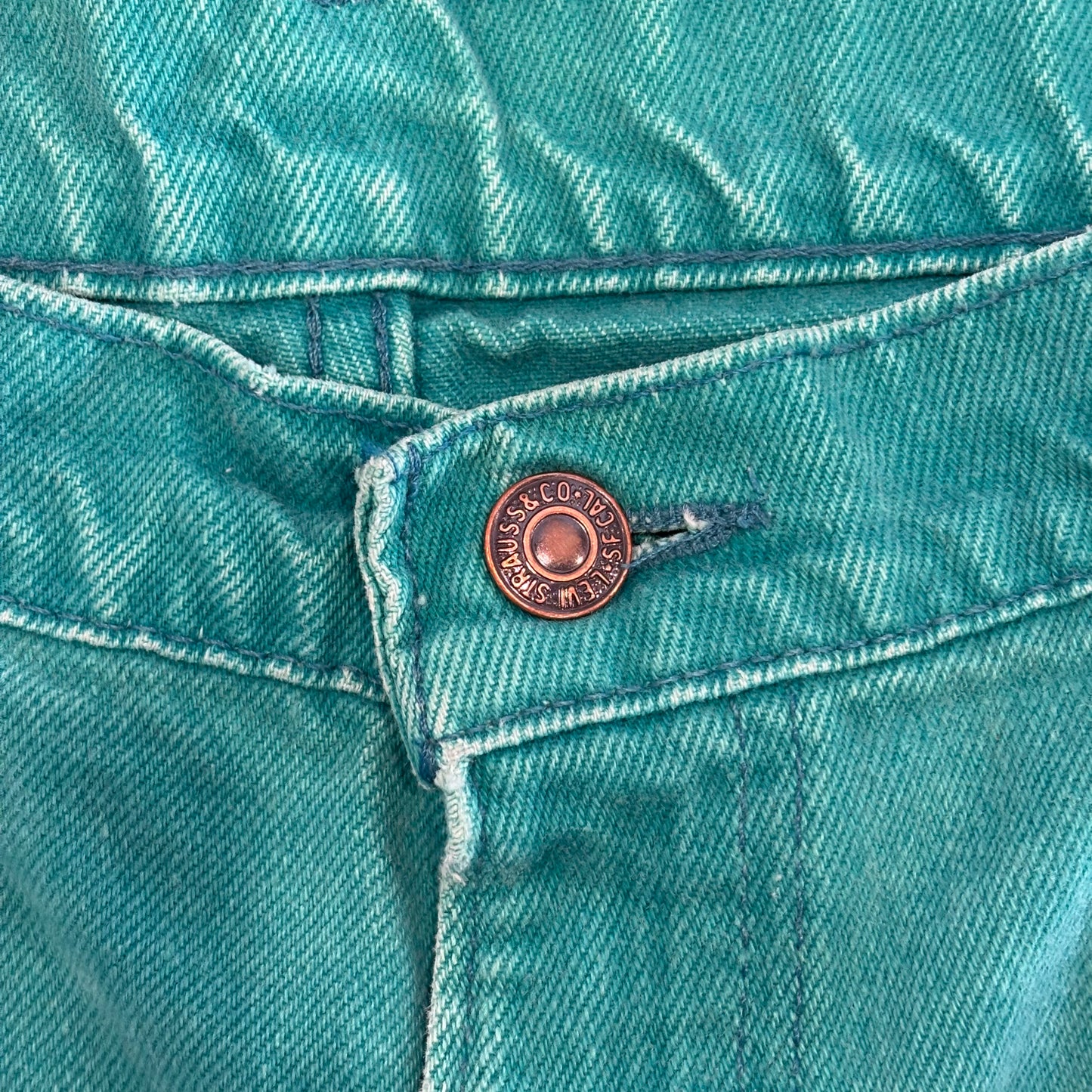 90's Levi's 560 リーバイス USA製 ショーツ ハーフパンツ オレンジタブ 緑 (W38)/B2701P-SO