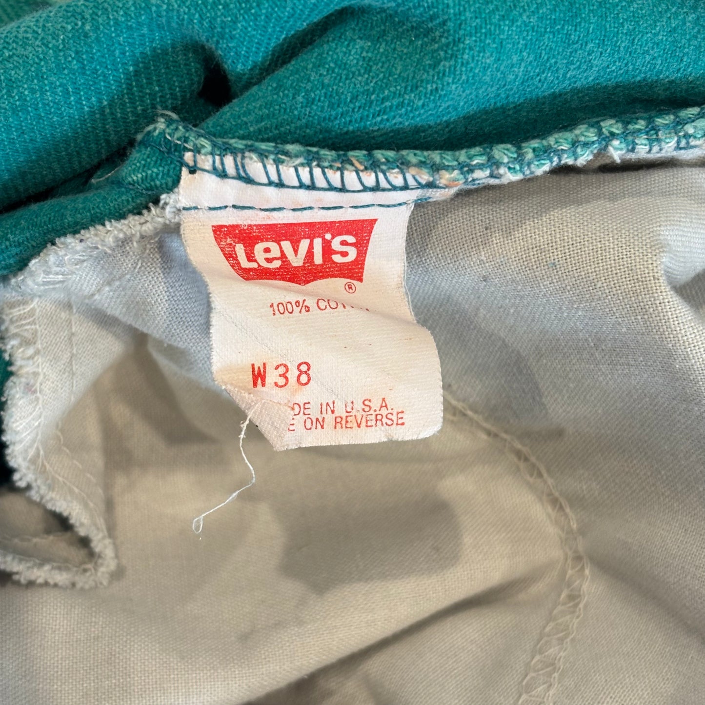 90's Levi's 560 リーバイス USA製 ショーツ ハーフパンツ オレンジタブ 緑 (W38)/B2701P-SO