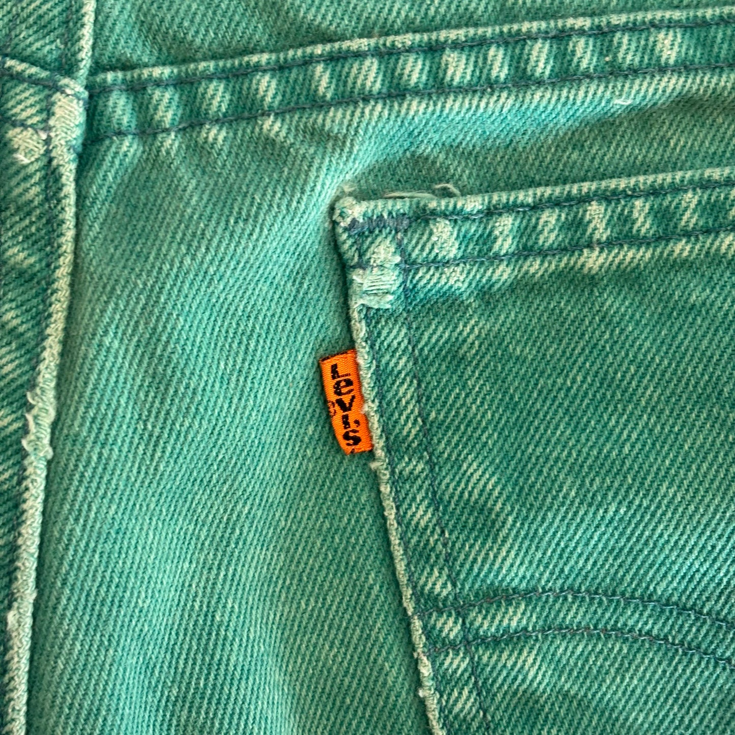 90's Levi's 560 リーバイス USA製 ショーツ ハーフパンツ オレンジタブ 緑 (W38)/B2701P-SO