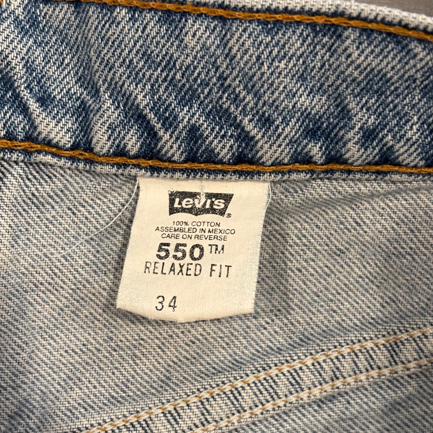 00's Levi's 550 リーバイス ショーツ ハーフパンツ オレンジタブ 薄青 (W34)/B2287P-SO