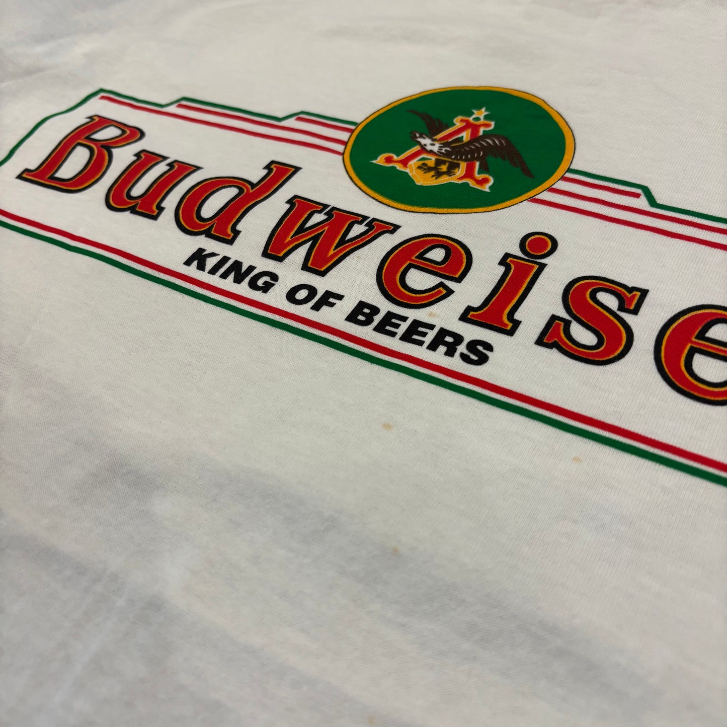 90's SUGAR CREEK Budweiser KING OF BEERS プリントTシャツ 白 XL/A7151T-SO