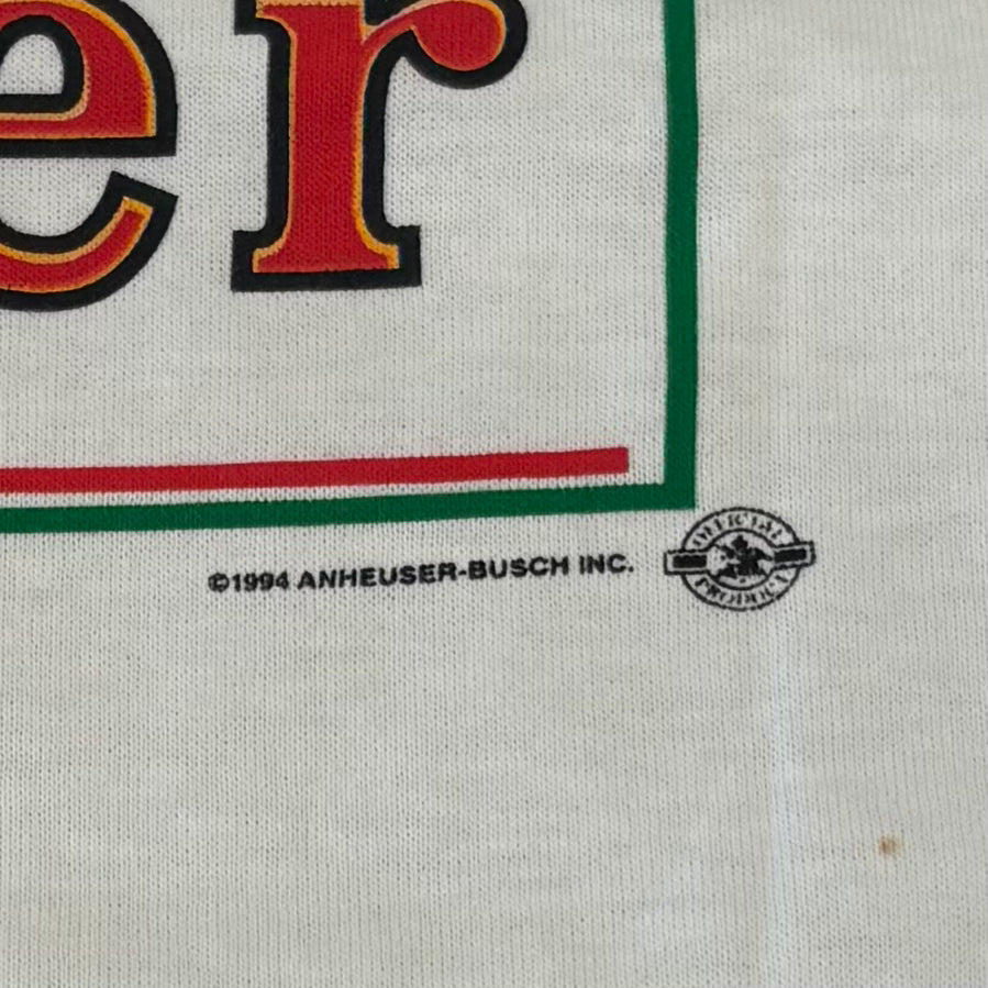 90's SUGAR CREEK Budweiser KING OF BEERS プリントTシャツ 白 XL/A7151T-SO