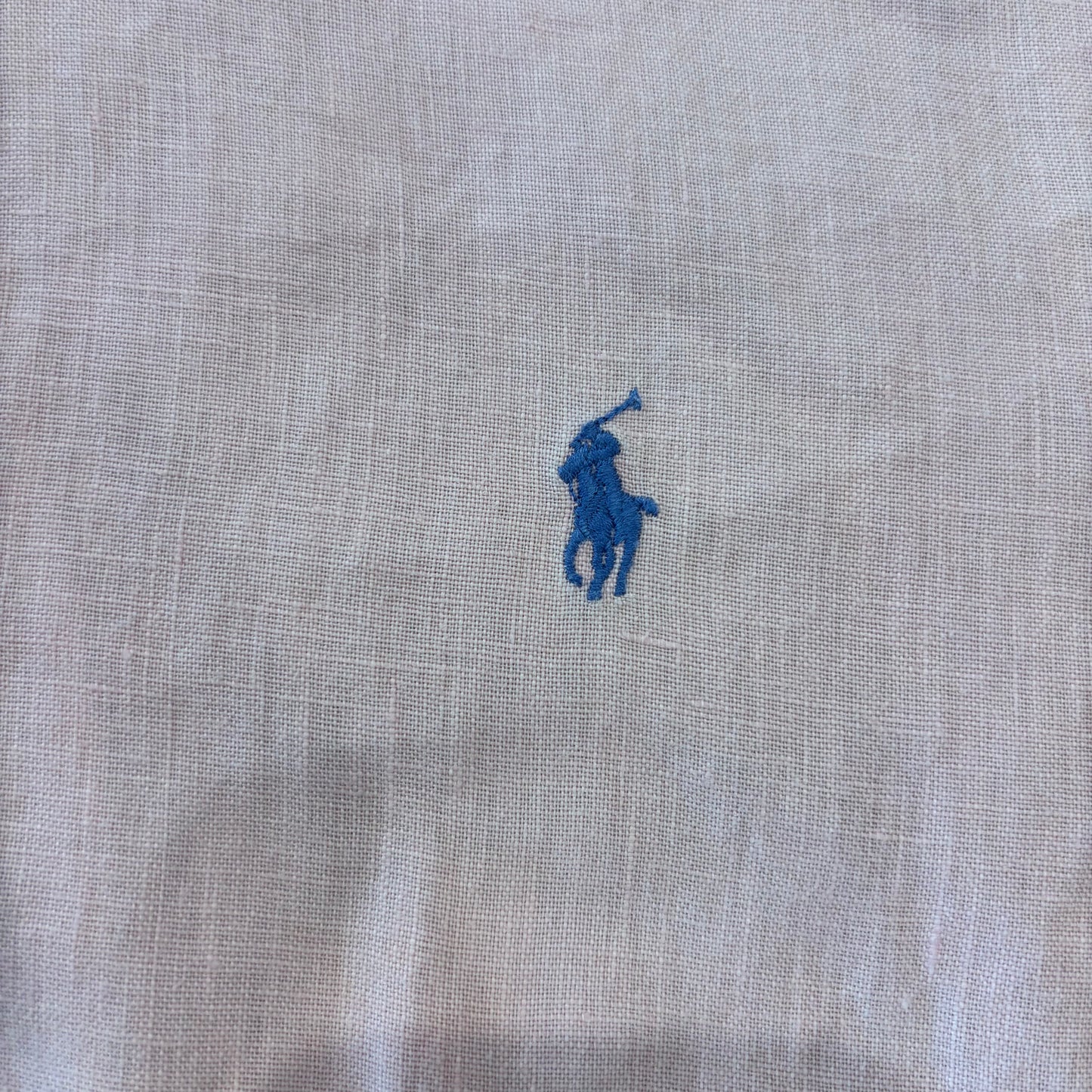 00's Ralph Lauren 半袖 ボタンダウンリネンシャツ ピンク XL/A4400SH-SO