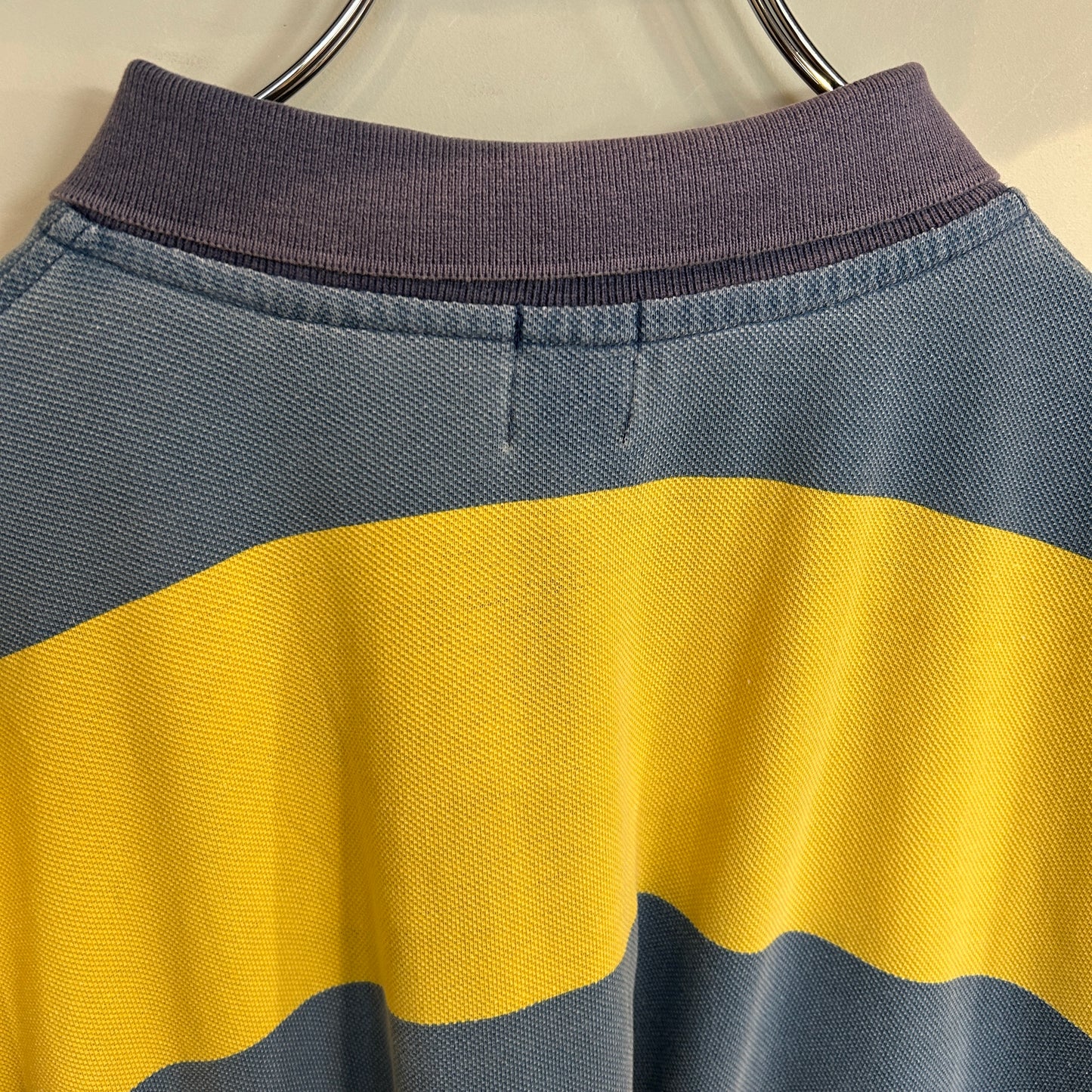 00's GAP ボーダー ポロシャツ 青黄 (XL)/A3176S-SO