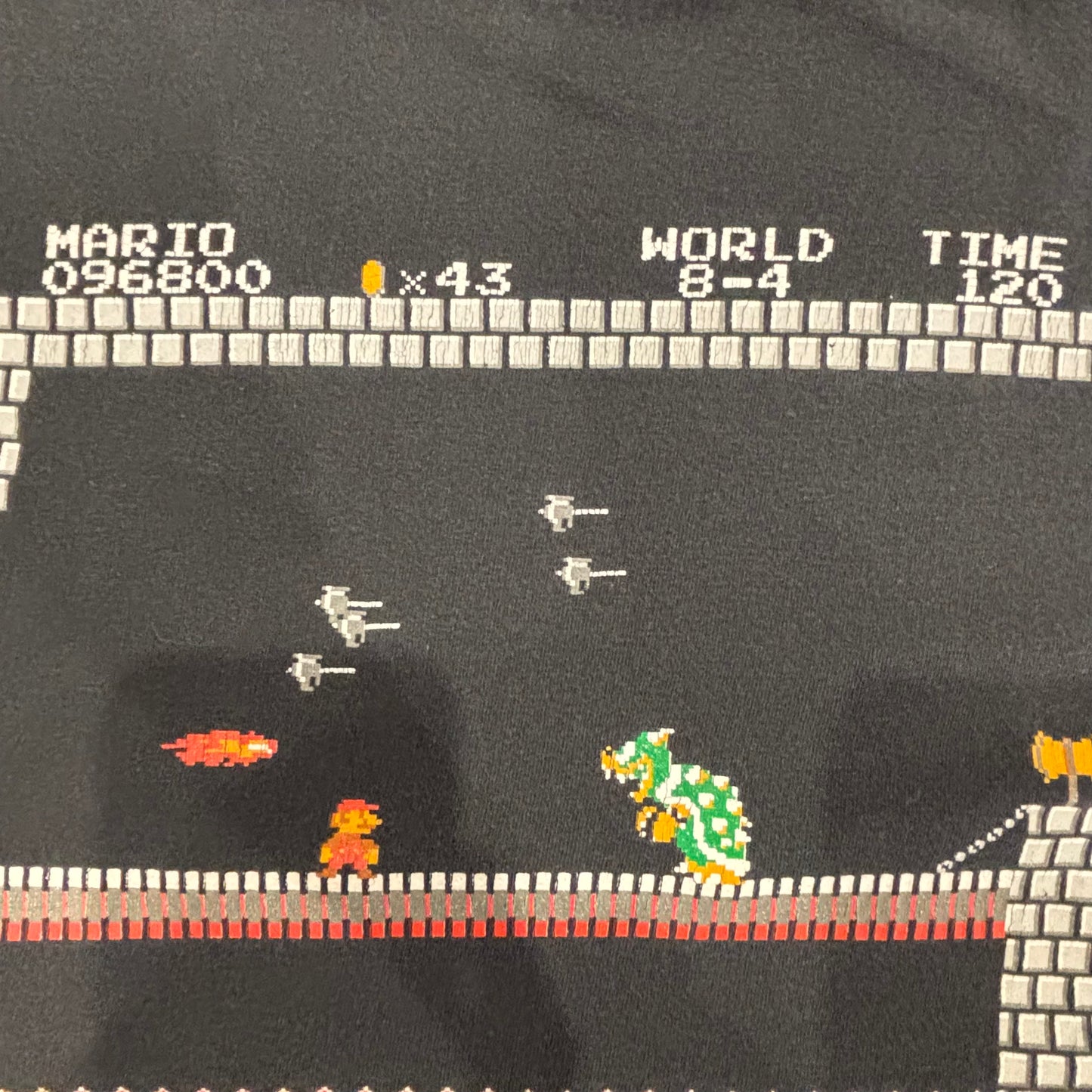 00's DELTS SUPER MARIO Nintendoスーパーマリオ ゲームTシャツ 黒 (L)/B2708T-SO