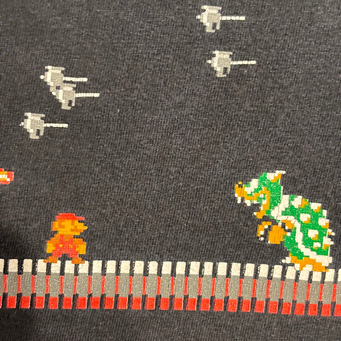 00's DELTS SUPER MARIO Nintendoスーパーマリオ ゲームTシャツ 黒 (L)/B2708T-SO