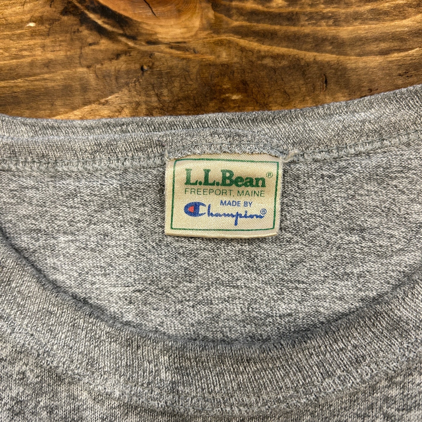 80's L.L.Bean×Champion 88/12 無地Tシャツ ワンツーボディー グレー(XL)/A3956T-SO