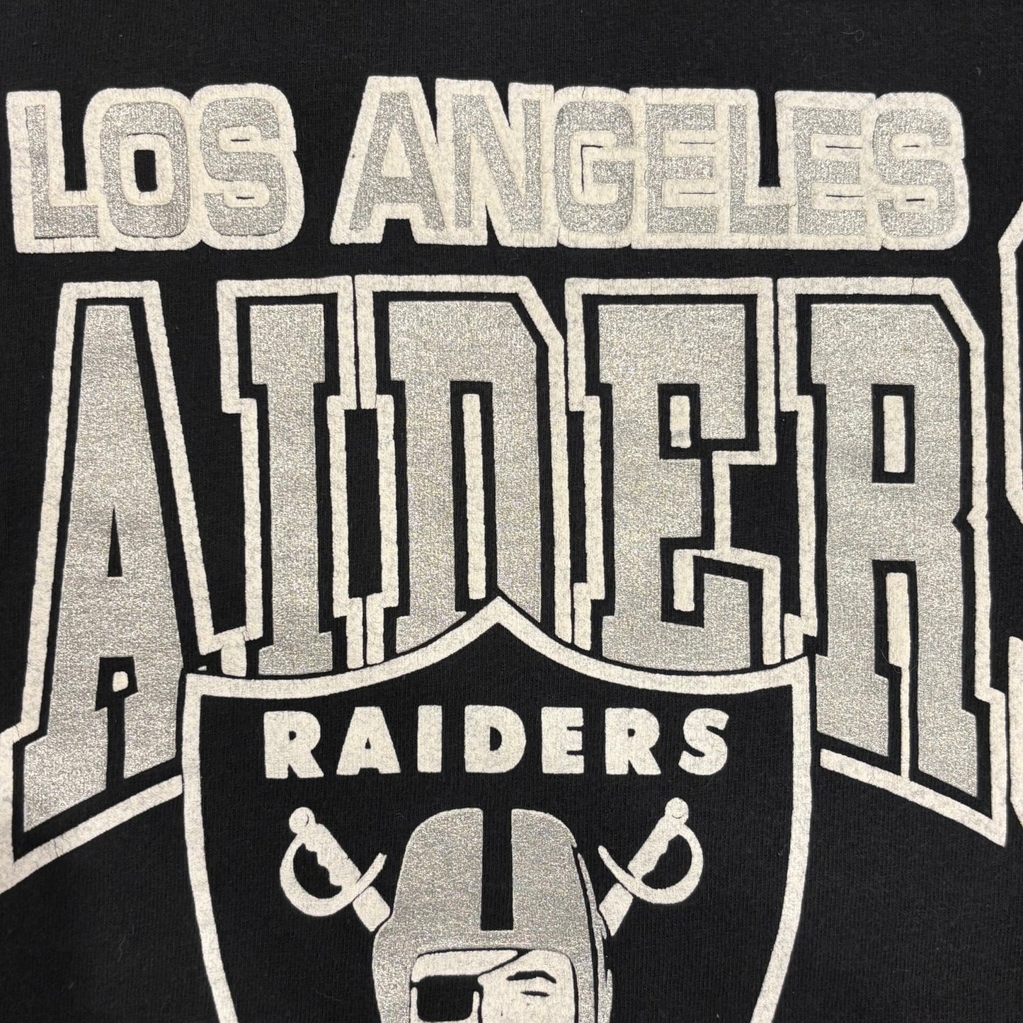 90's TULTEX Los Angeles RAIDERS NFL フットボールTシャツ 黒 (L)/B2707T-SO
